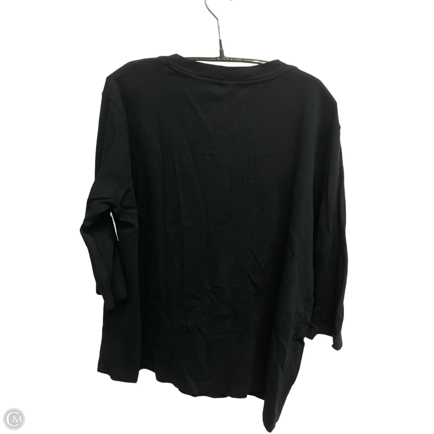 Top 3/4 Sleeve By Clothes Mentor In Black, Size: 2x