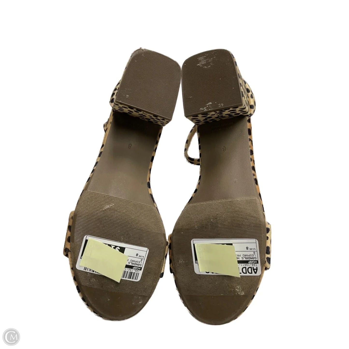 Sandals Heels Block By Gap In Leopard Print, Size: 8
