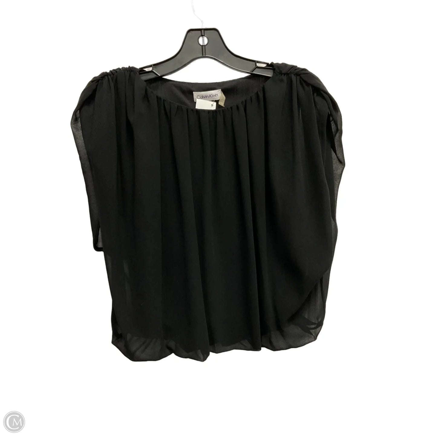 Top Short Sleeve By Calvin Klein In Black, Size: Xs