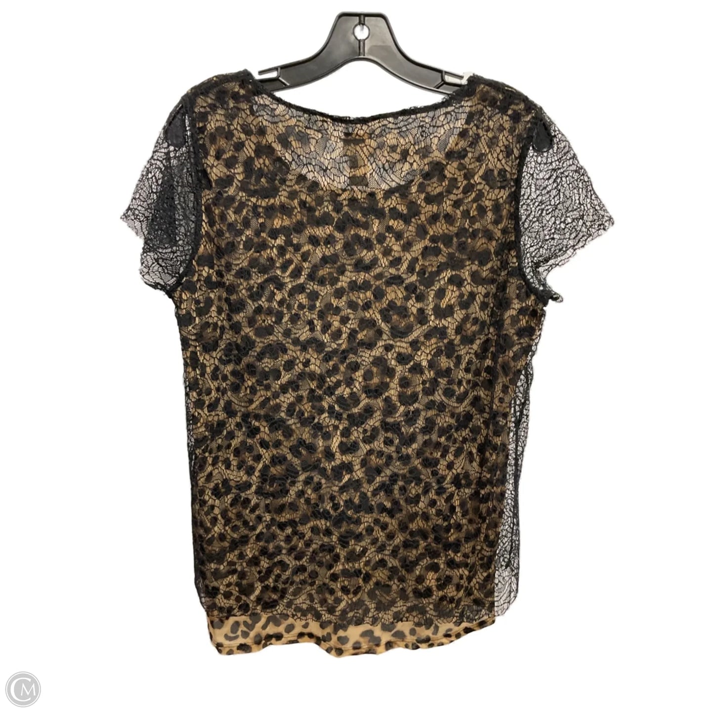 Top Short Sleeve By Chicos In Leopard Print, Size: M