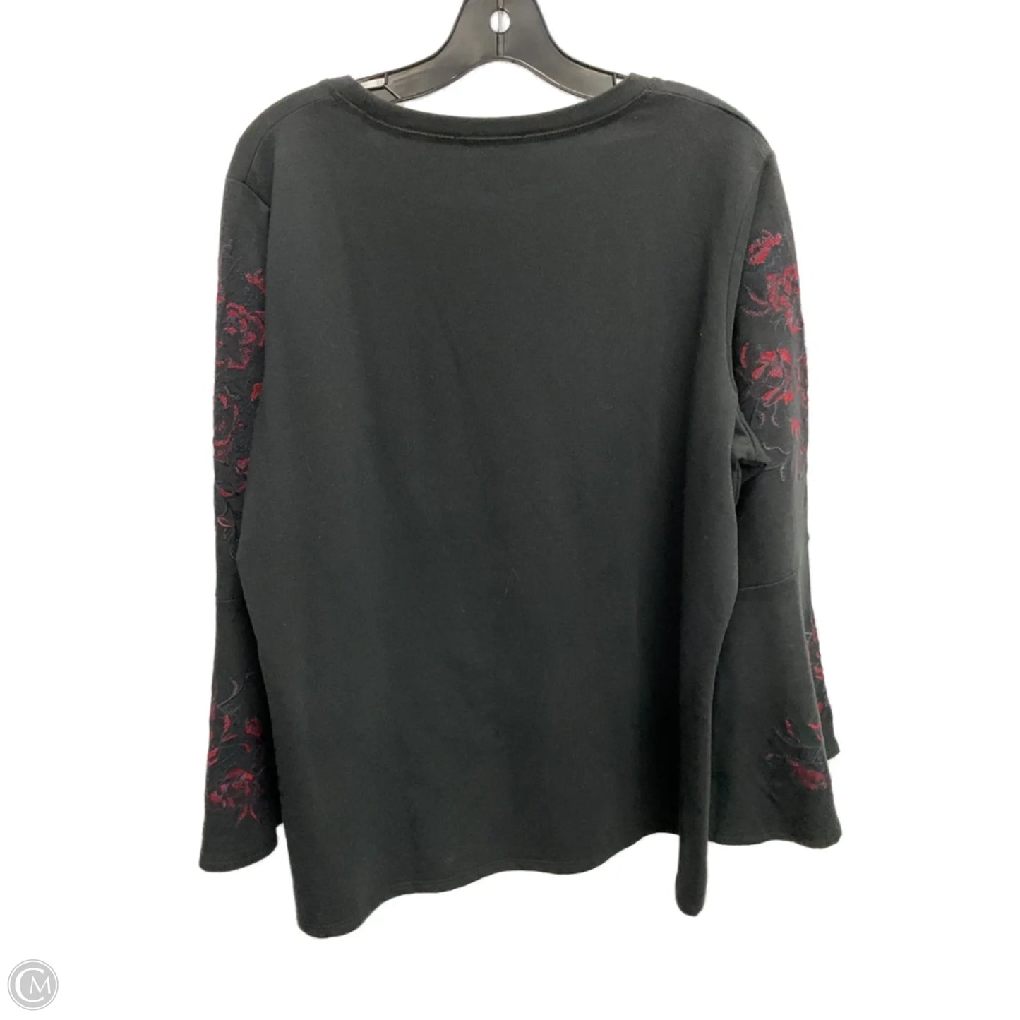 Top Long Sleeve By Dg2 In Black, Size: 1x
