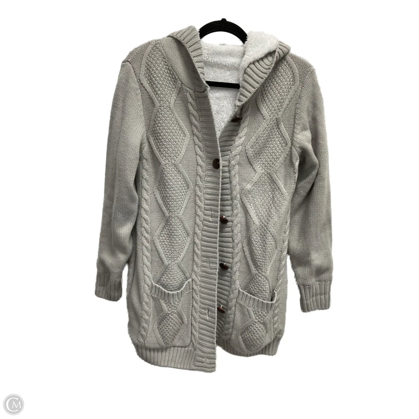 Sweater Cardigan By Clothes Mentor In Grey, Size: M