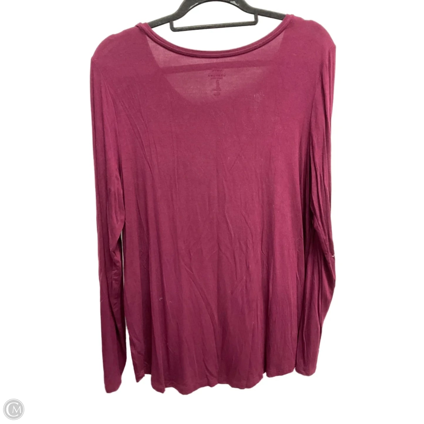 Top Long Sleeve Basic By Luxe In Maroon, Size: L