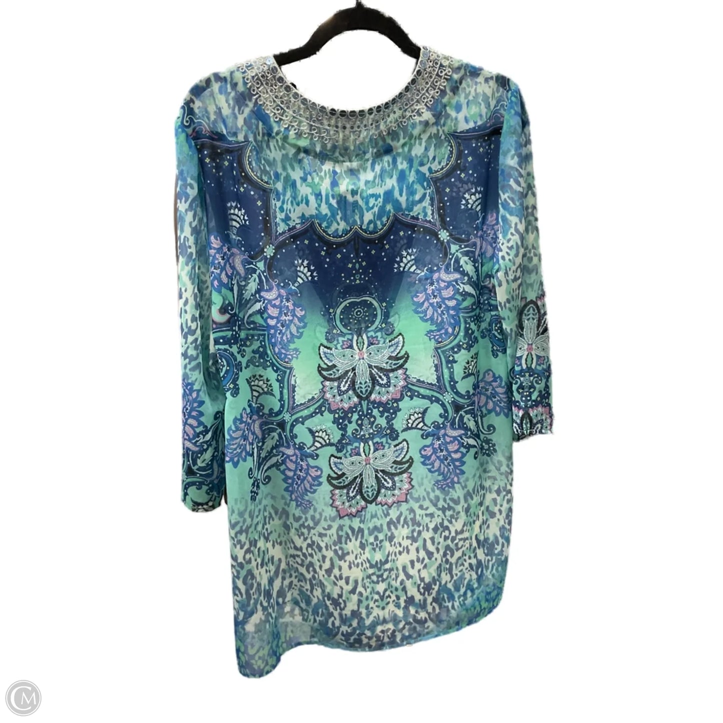 Top 3/4 Sleeve By Chicos In Multi-colored, Size: L