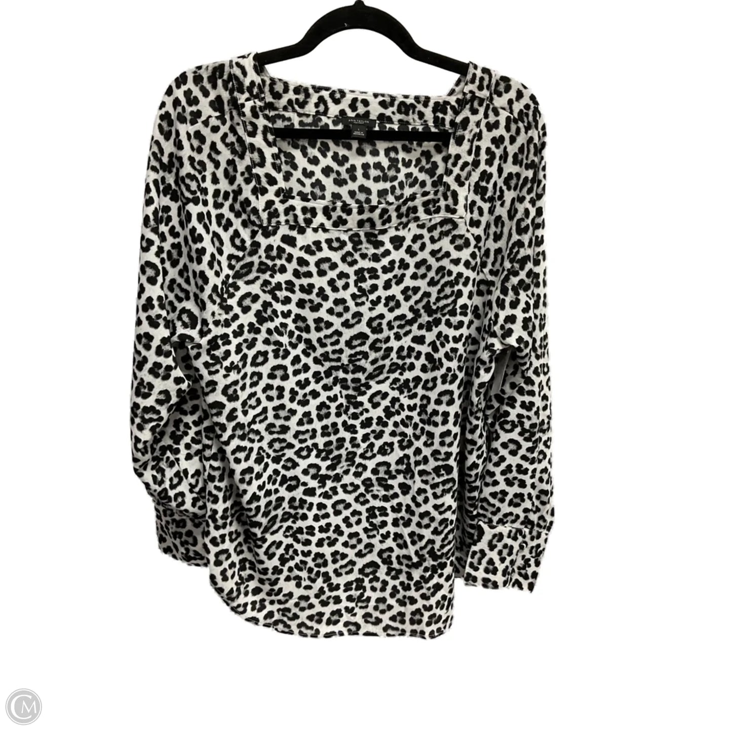 Blouse Long Sleeve By Ann Taylor In Leopard Print, Size: L