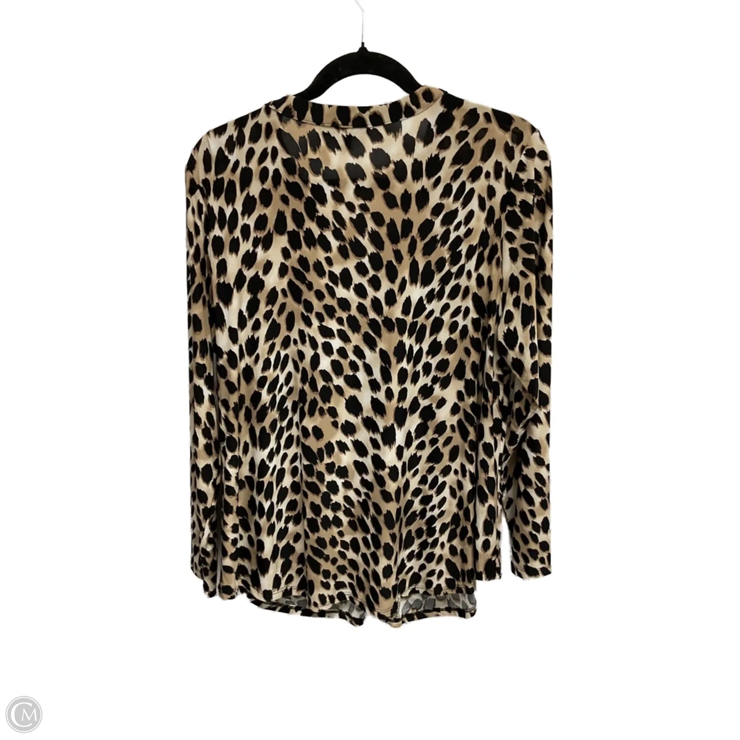 Top Long Sleeve By Inc In Leopard Print, Size: 1x