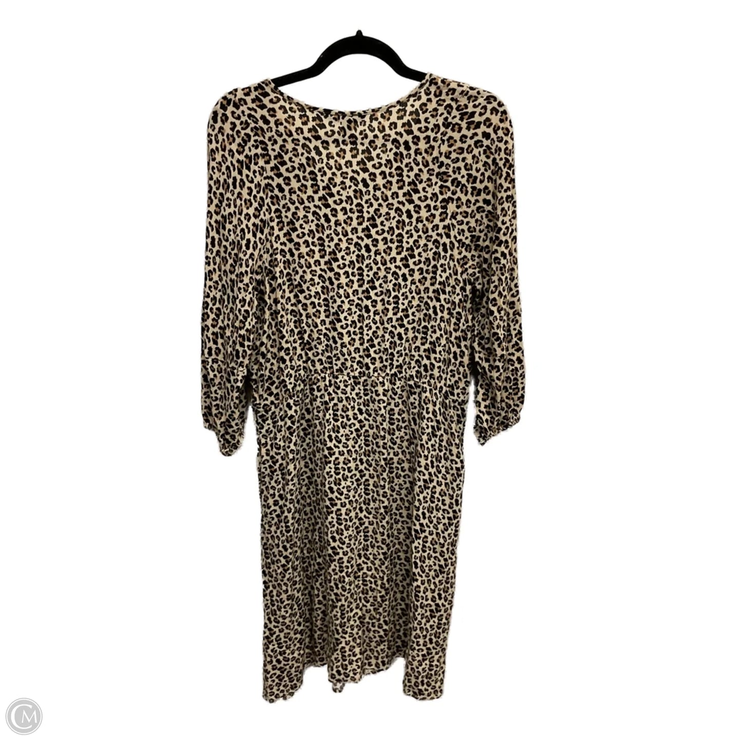 Dress Casual Midi By Banana Republic In Leopard Print, Size: L