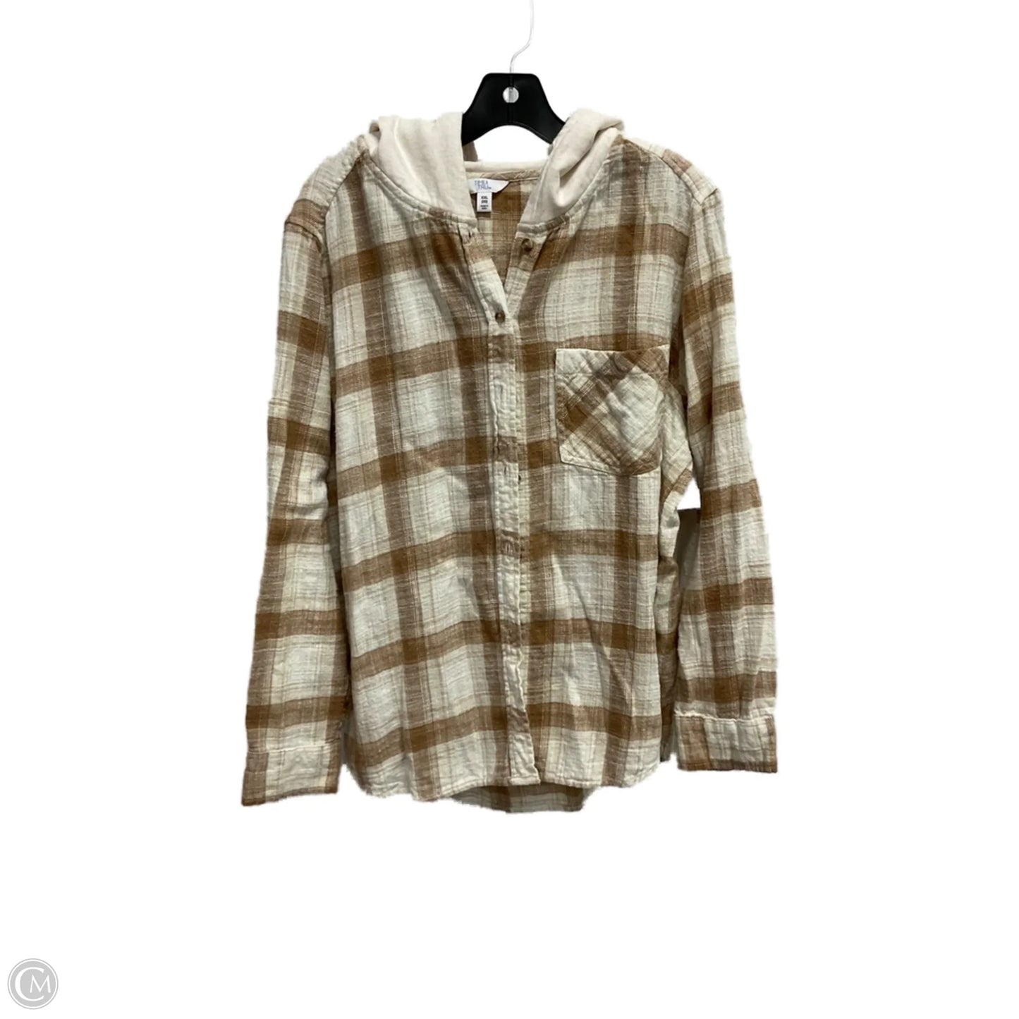 Top Long Sleeve By Time And Tru In Plaid Pattern, Size: Xxl