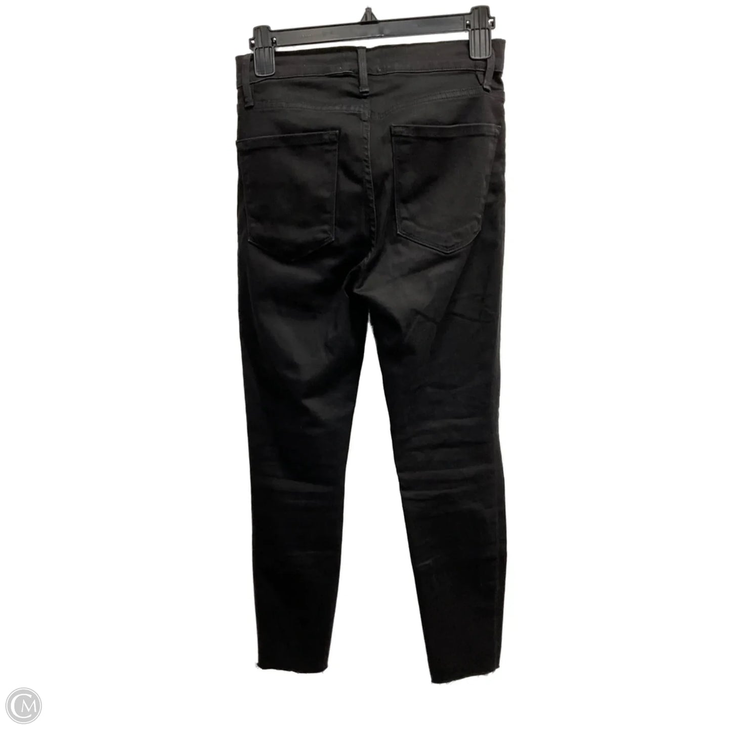 Jeans Skinny By Frame In Black Denim, Size: 4
