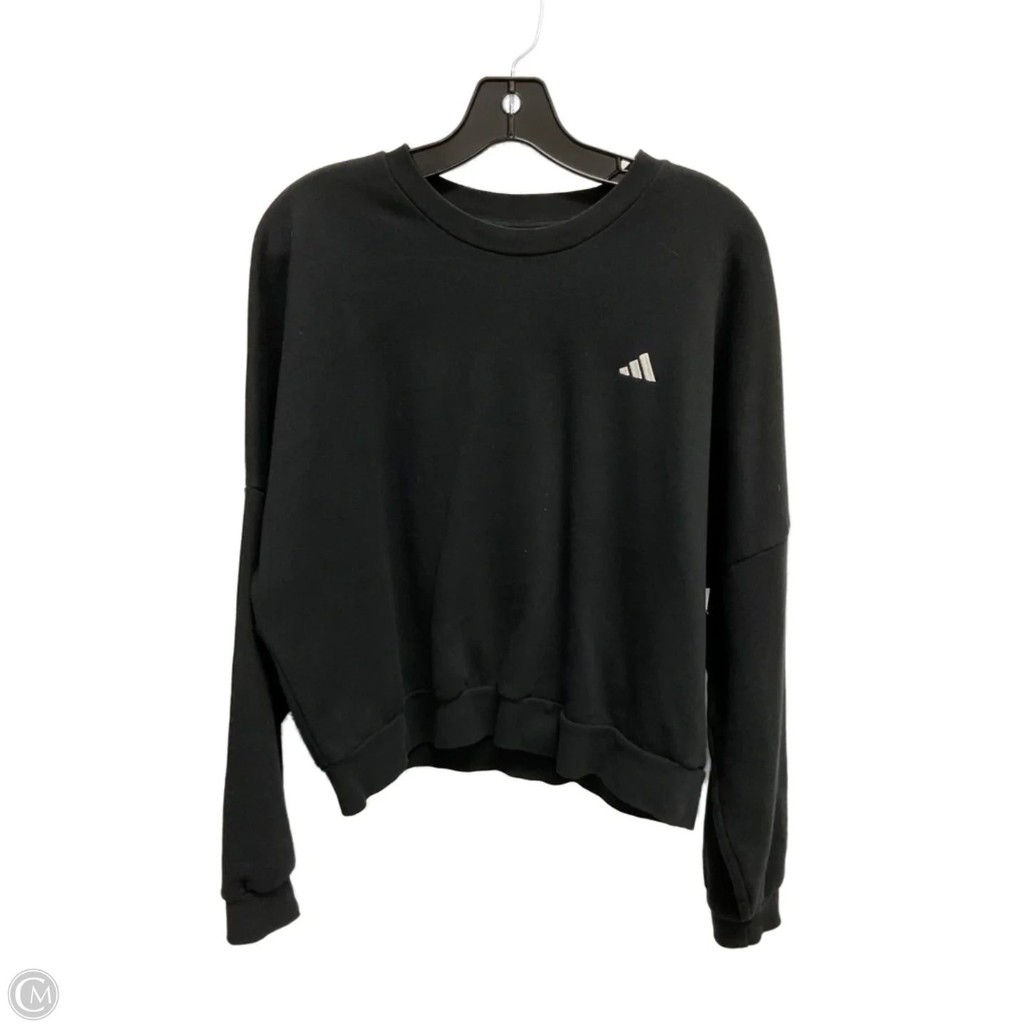 Athletic Sweatshirt Collar By Adidas In Black, Size: M