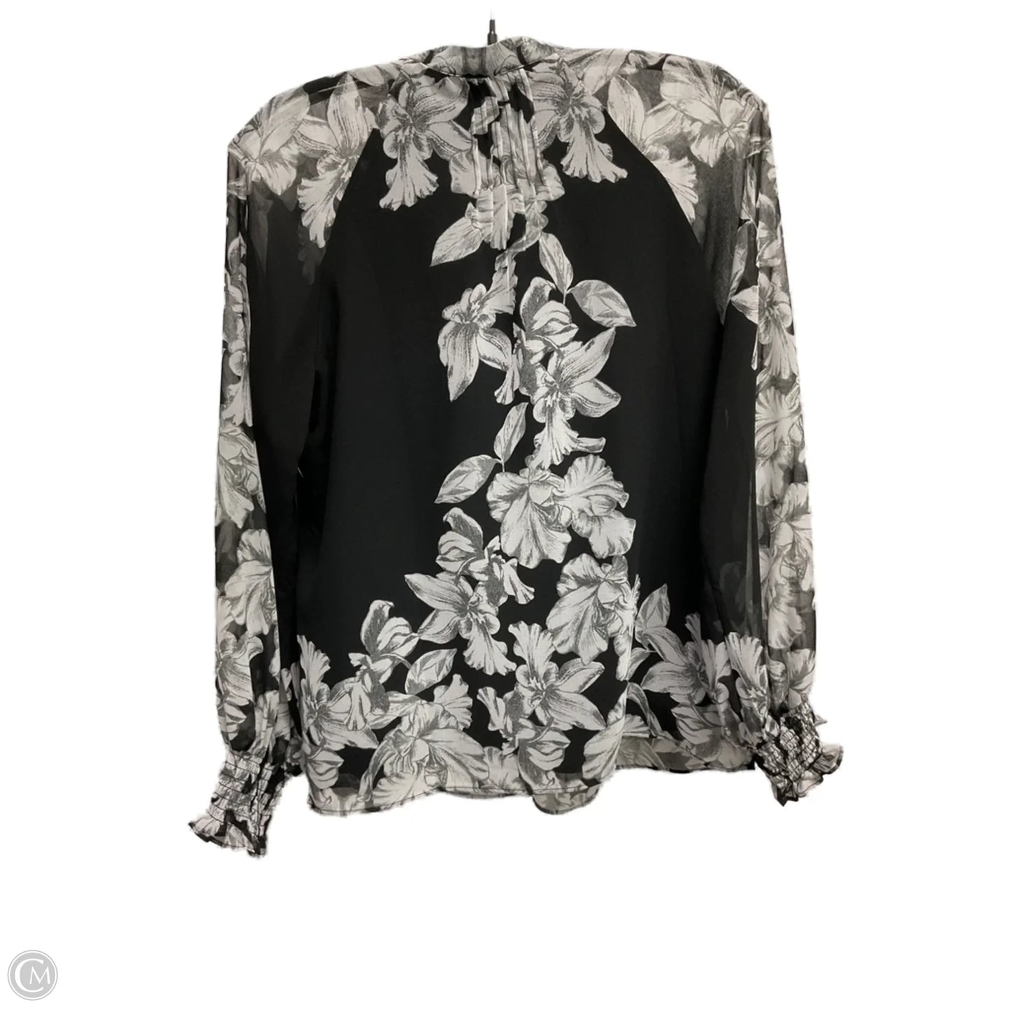 Blouse Long Sleeve By White House Black Market In Floral Print, Size: Xs