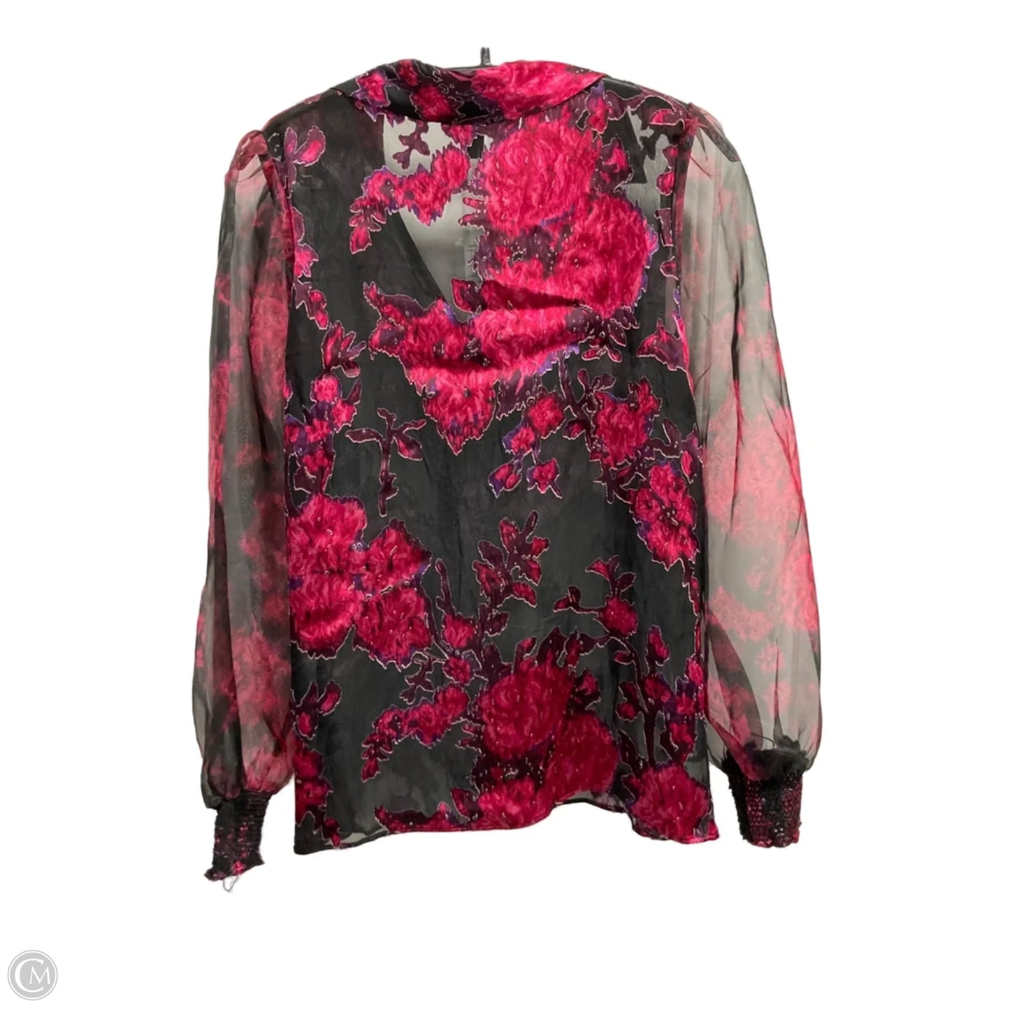 Blouse Long Sleeve By White House Black Market In Floral Print, Size: S