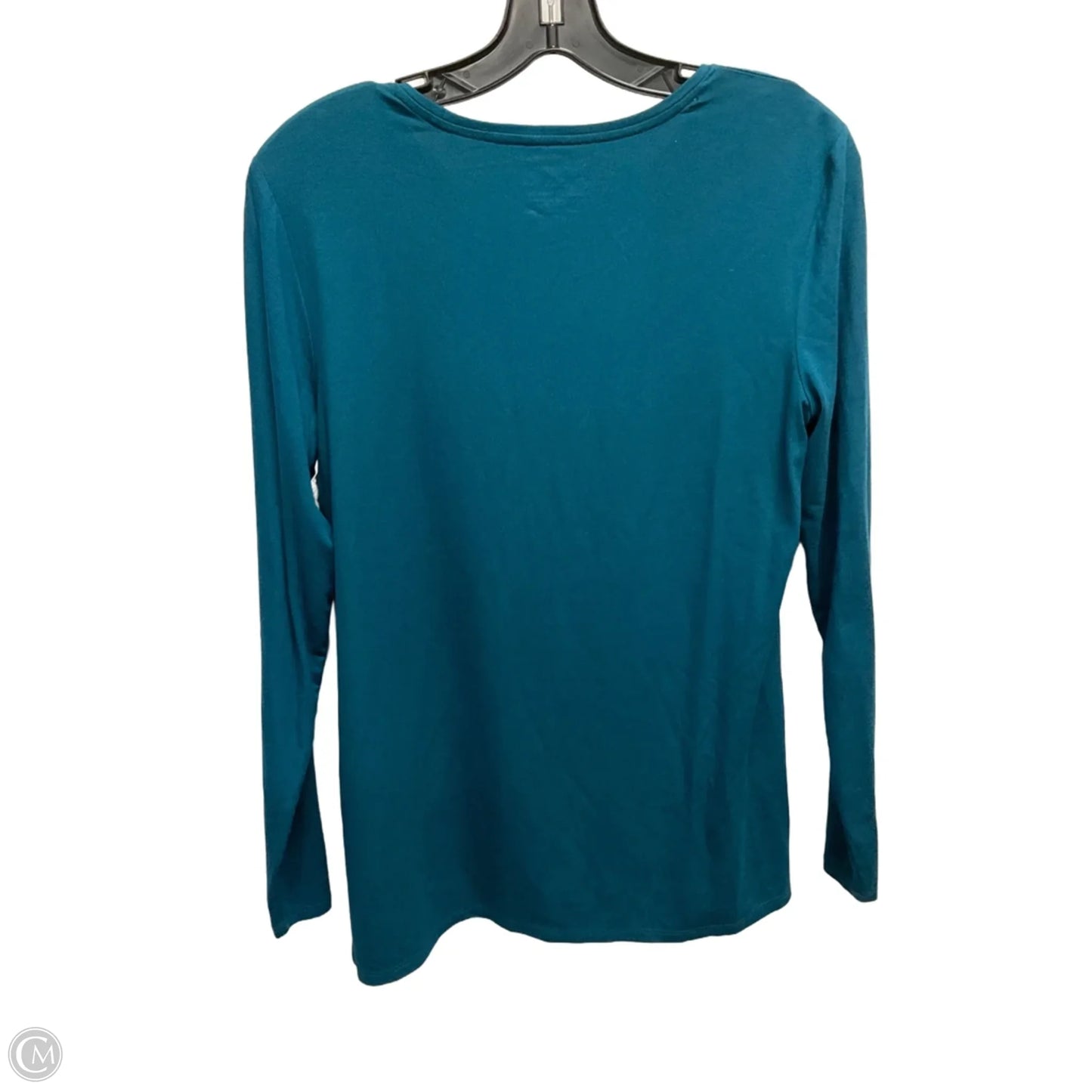 Top Long Sleeve Basic By Chicos In Teal, Size: M