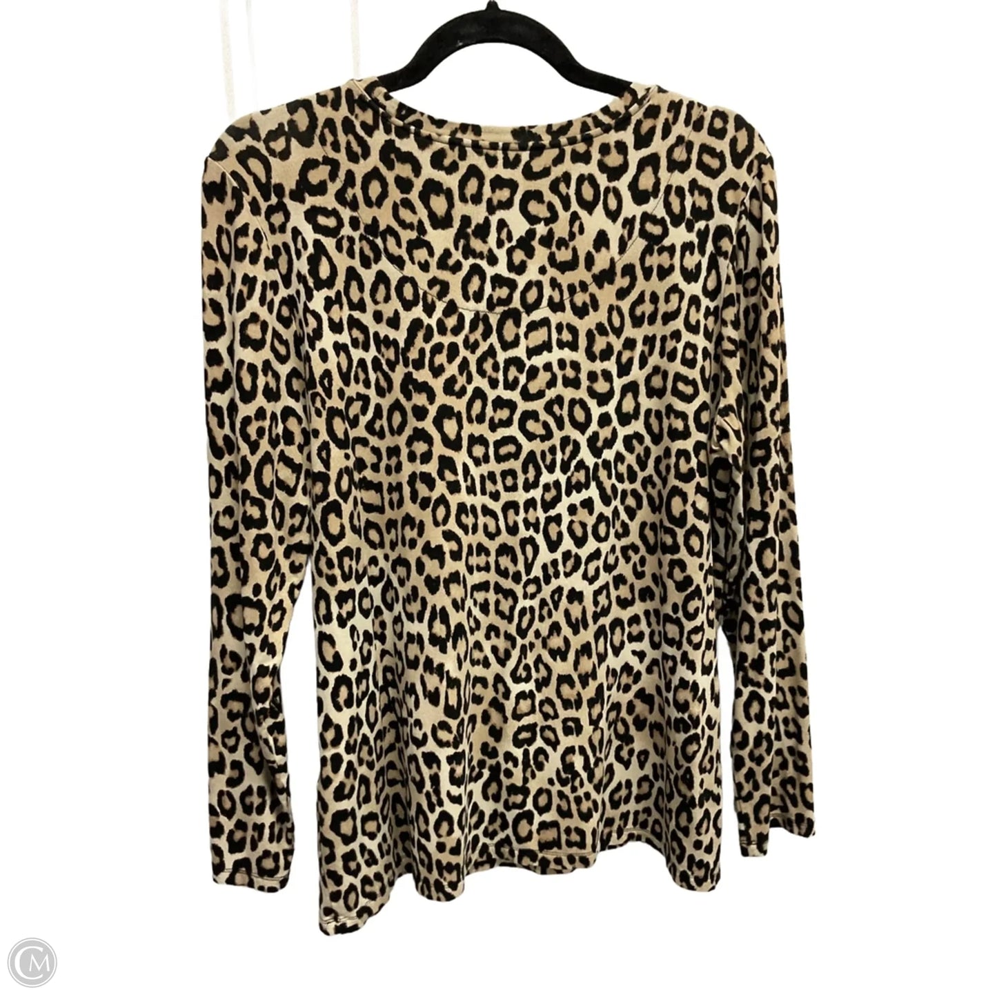 Top Long Sleeve Basic By Chicos In Leopard Print, Size: L