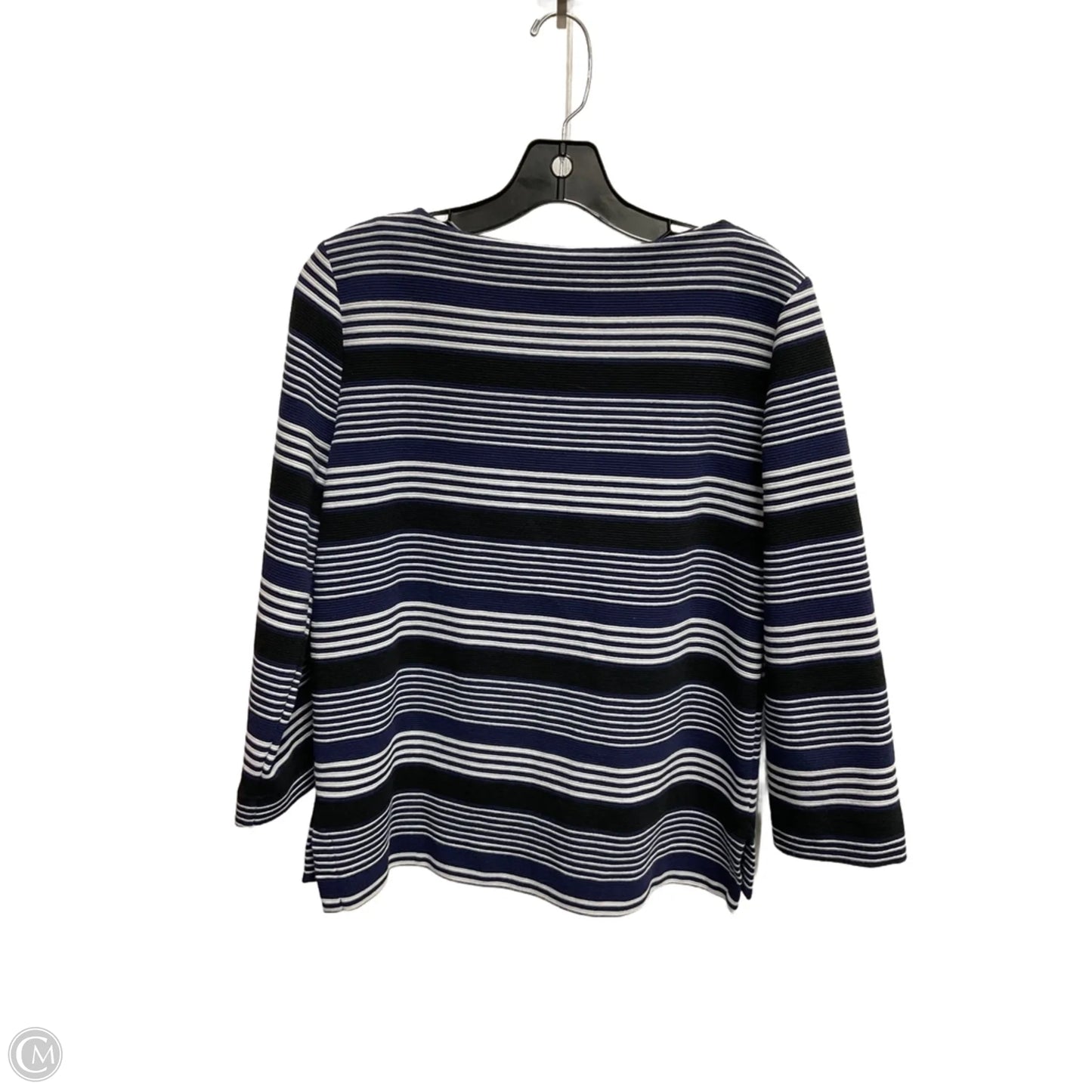 Top 3/4 Sleeve By Madewell In Striped Pattern, Size: M