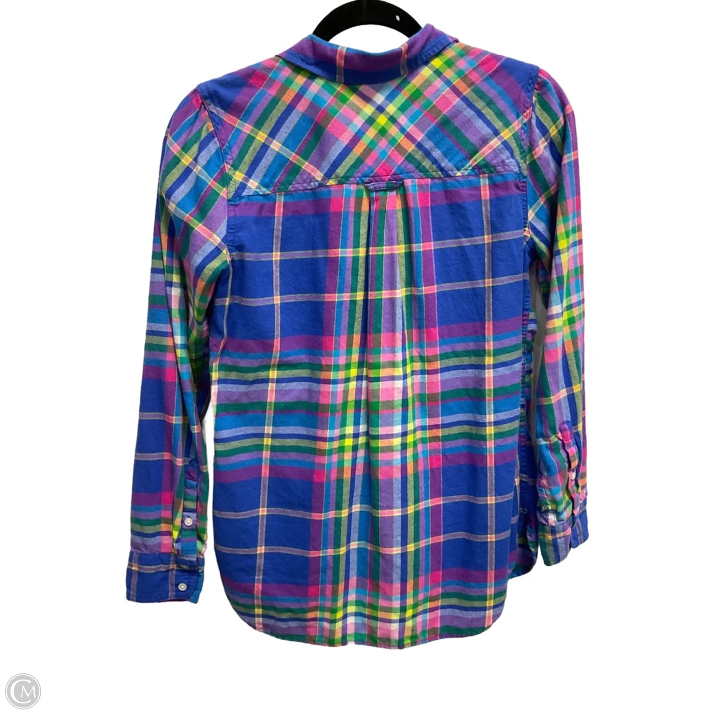 Top Long Sleeve By J. Crew In Plaid Pattern, Size: Xs