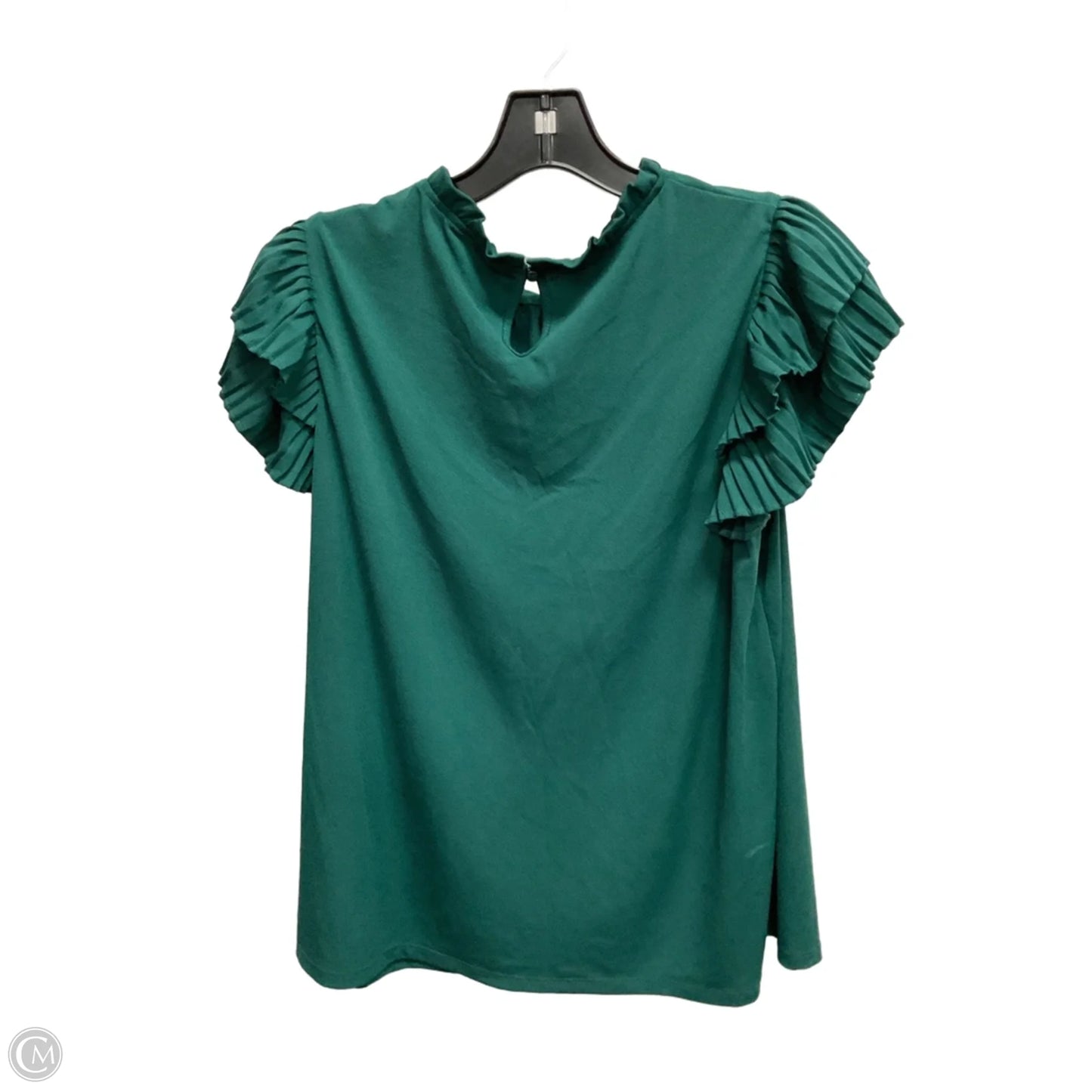 Blouse Short Sleeve By Adrianna Papell In Green