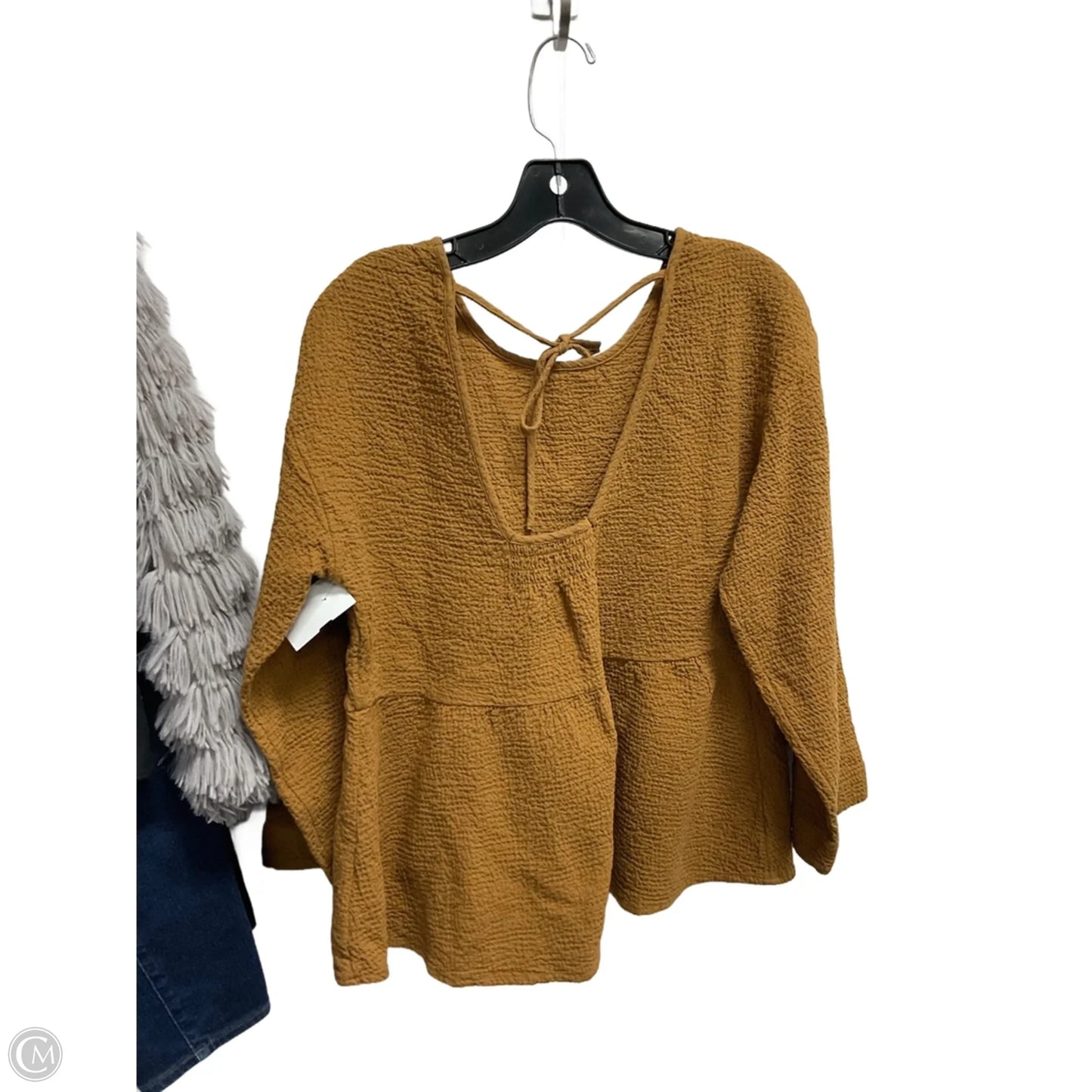 Top 3/4 Sleeve By Madewell In Gold, Size: M