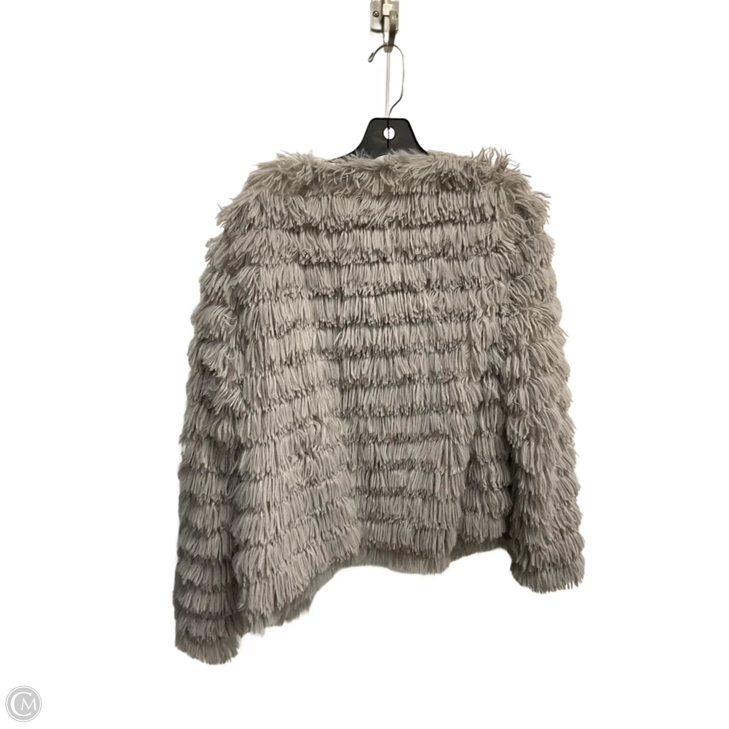 Jacket Faux Fur & Sherpa By Clothes Mentor In Grey, Size: L
