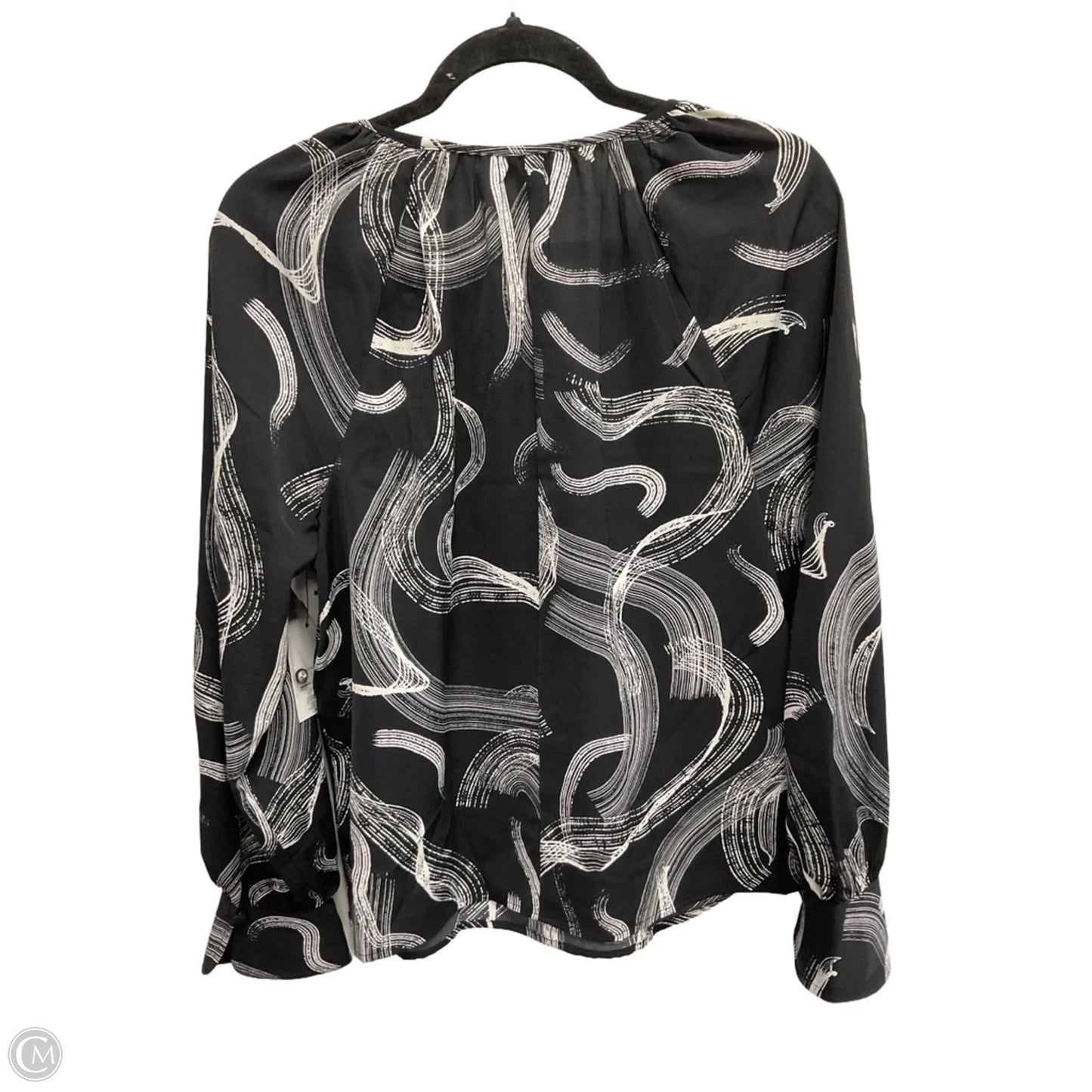 Blouse Long Sleeve By Nine West In Black & White, Size: M