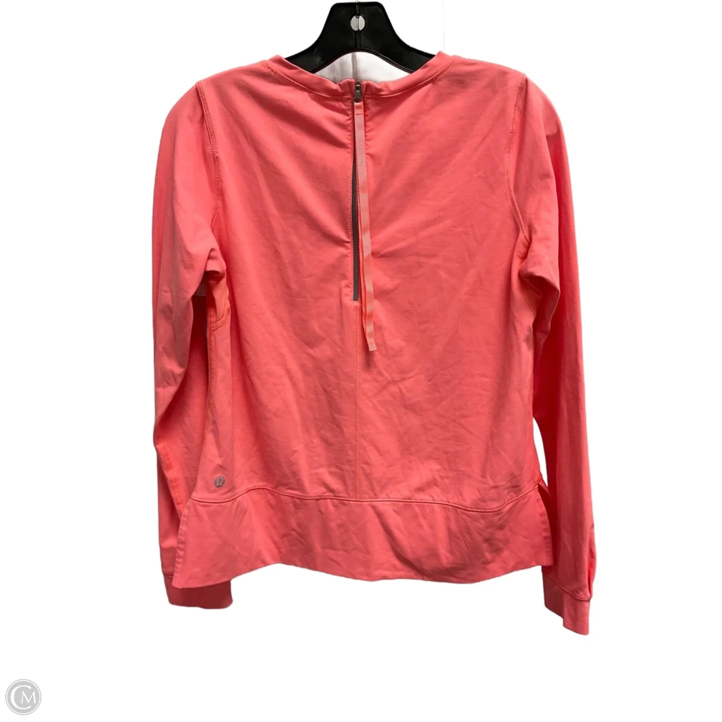 Athletic Top Long Sleeve Collar By Lululemon In Orange, Size: M