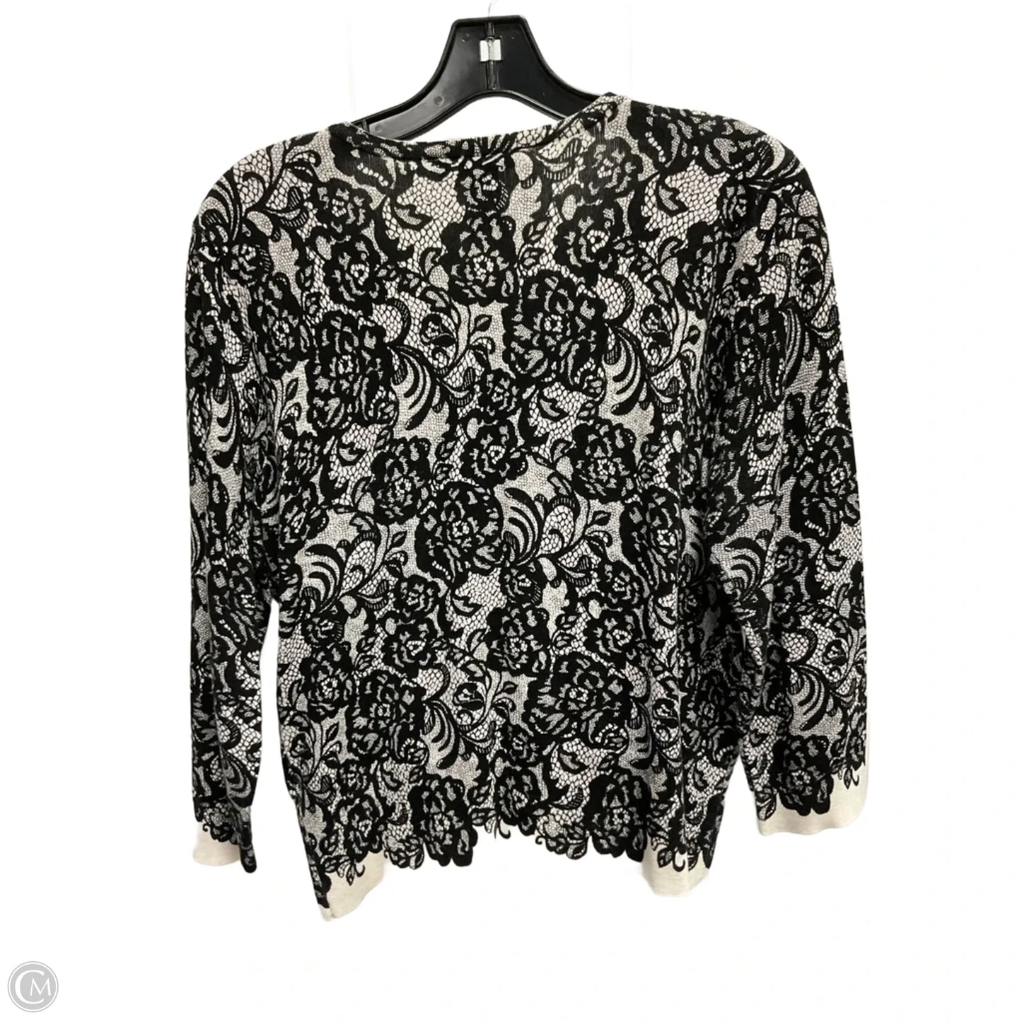 Cardigan By White House Black Market In Black & White, Size: L