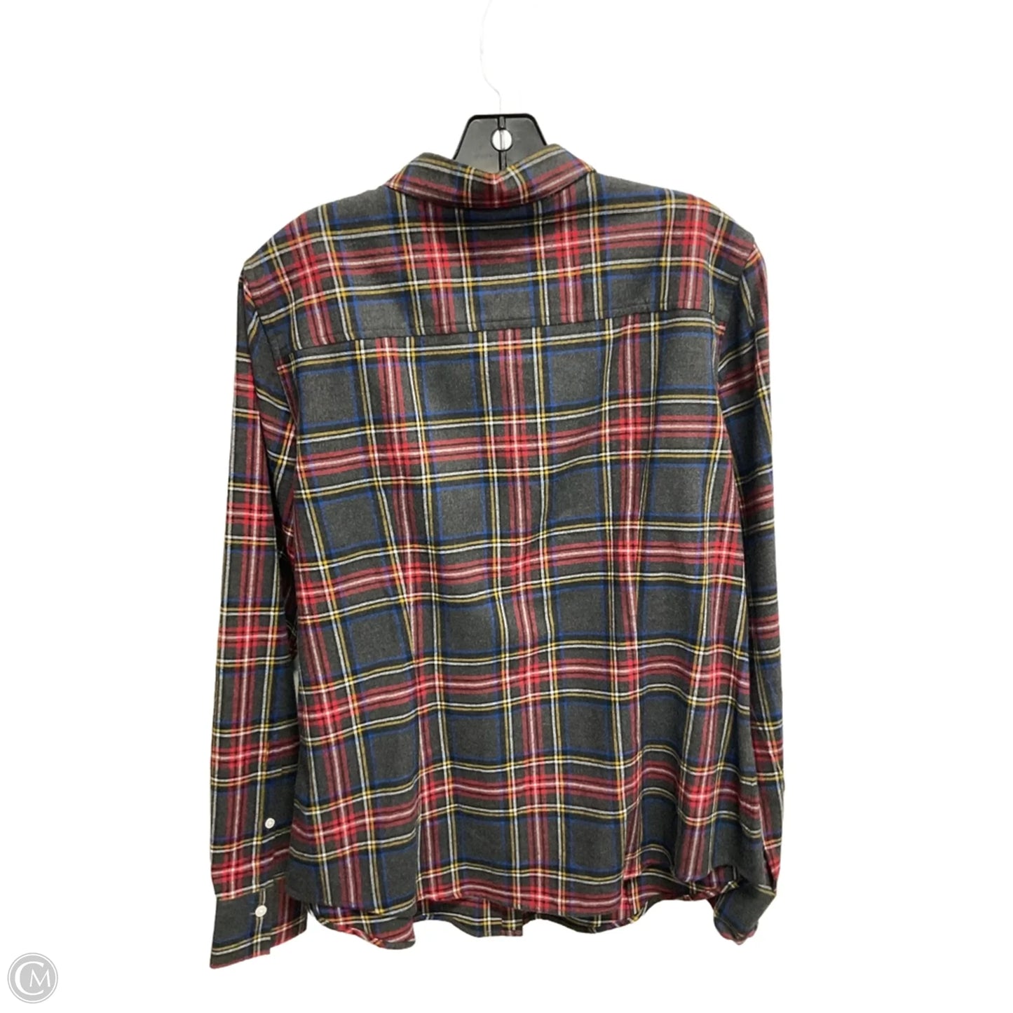Top Long Sleeve By Brooks Brothers In Plaid Pattern, Size: L