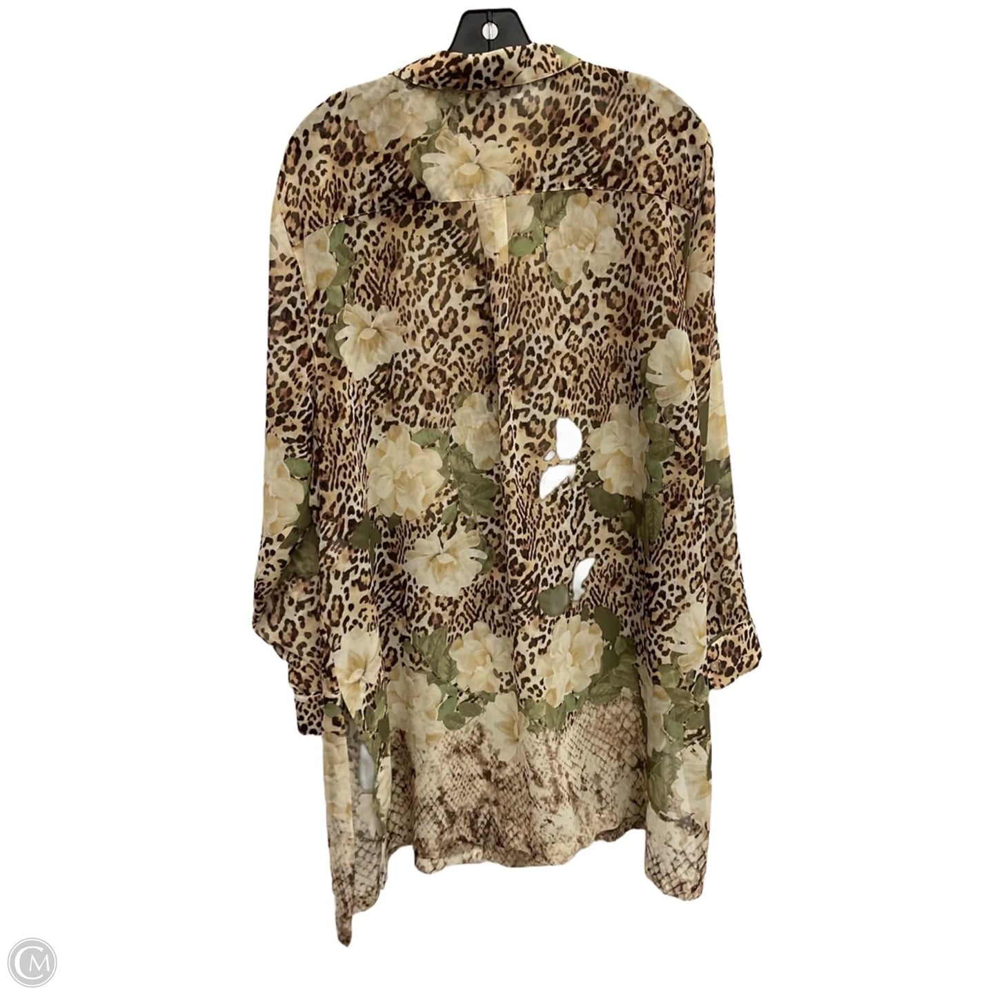 Blouse Long Sleeve By Chicos In Floral Print, Size: Xxl