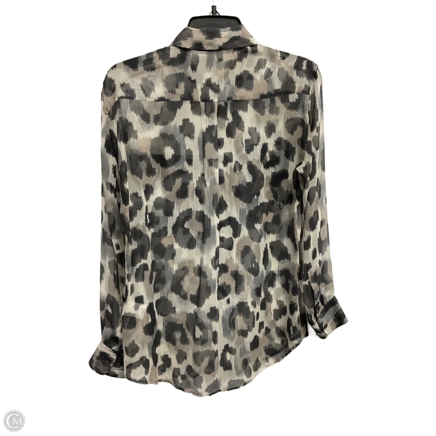 Blouse Long Sleeve By Equipment In Grey, Size: Xs