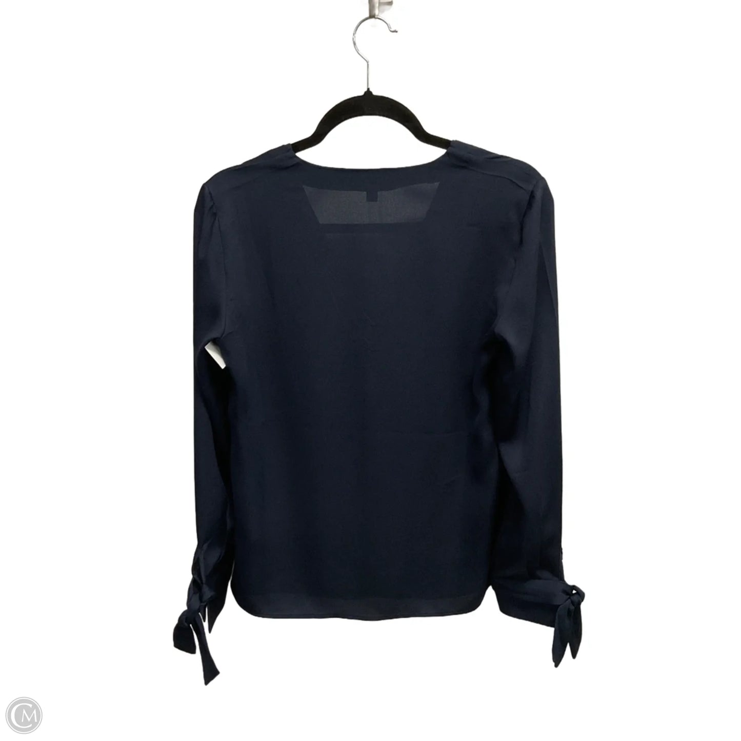 Blouse Long Sleeve By Banana Republic In Navy, Size: Xs