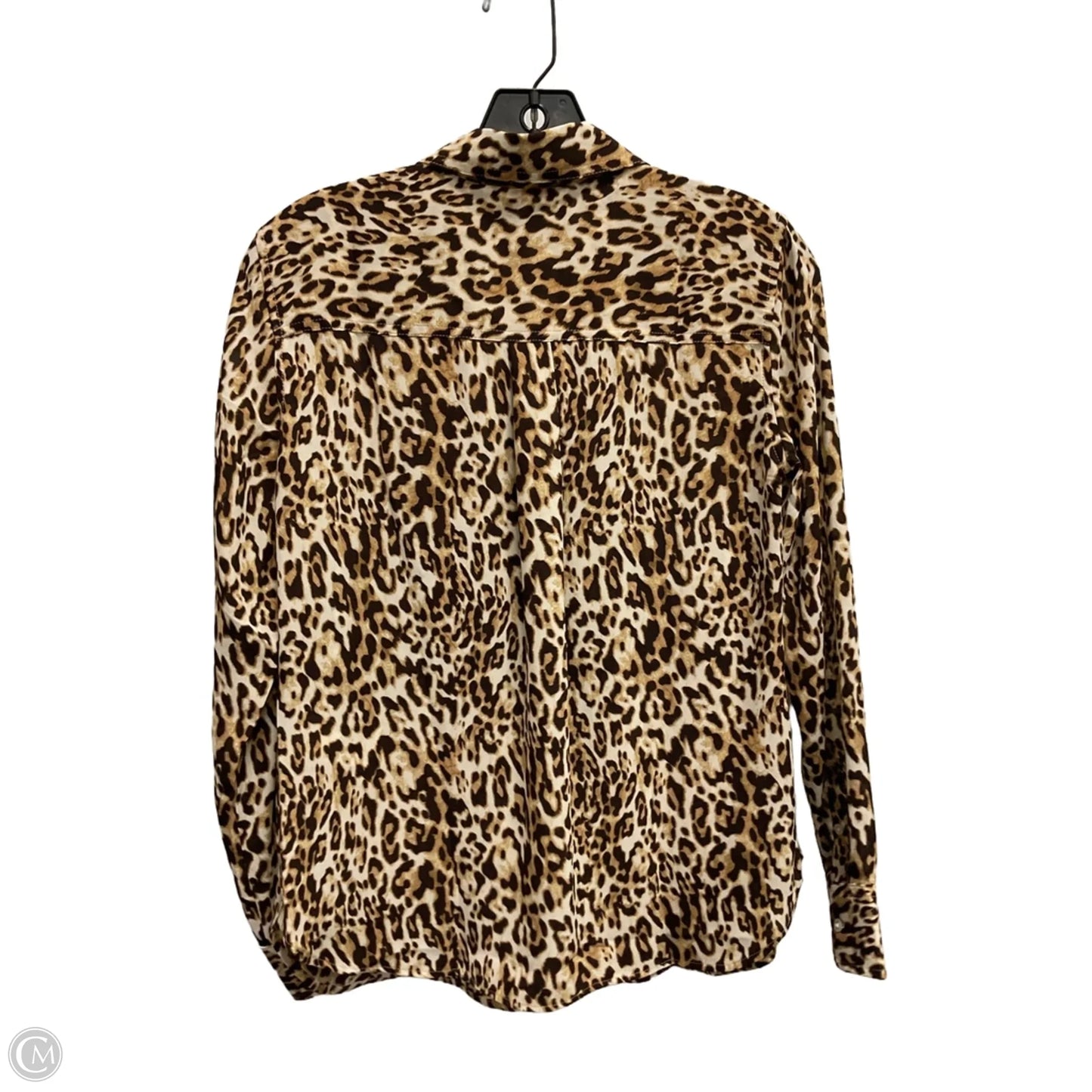 Blouse Long Sleeve By Banana Republic In Leopard Print, Size: Xs