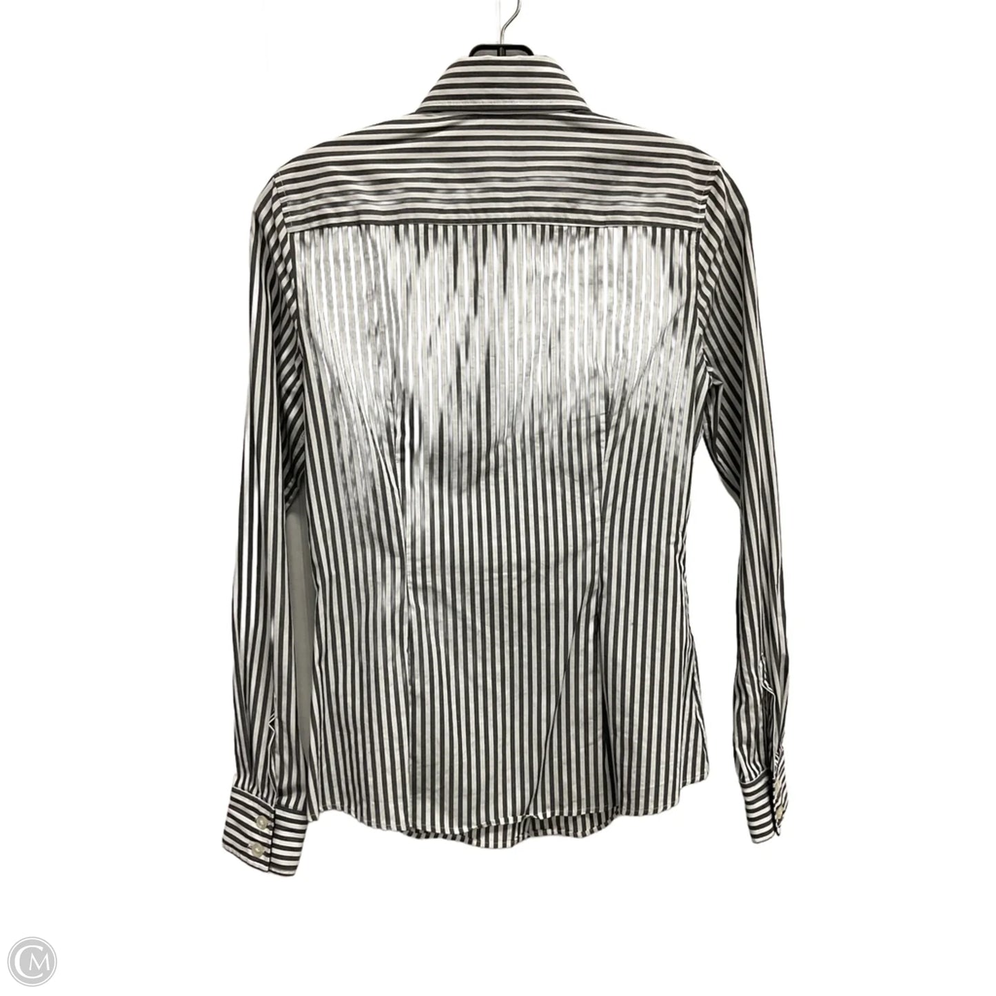 Blouse Long Sleeve By Banana Republic In Striped Pattern, Size: Xs