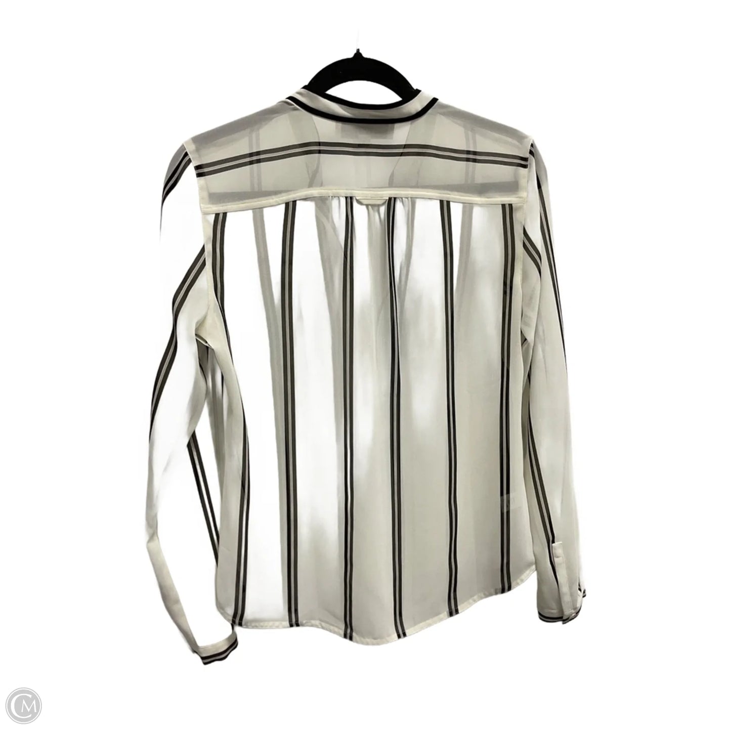 Blouse Long Sleeve By Loft In Striped Pattern, Size: Xs