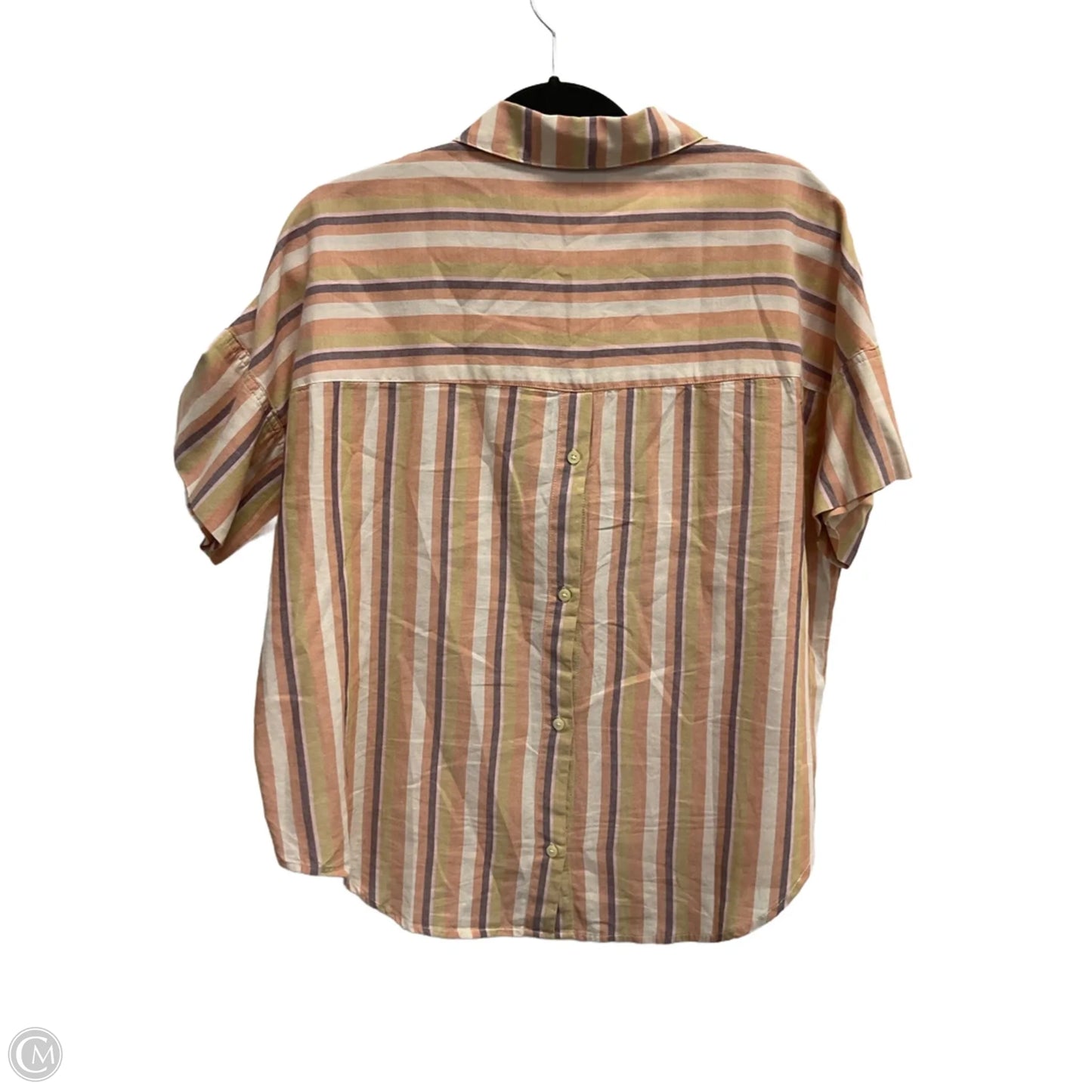 Top Short Sleeve By Madewell In Striped Pattern, Size: S