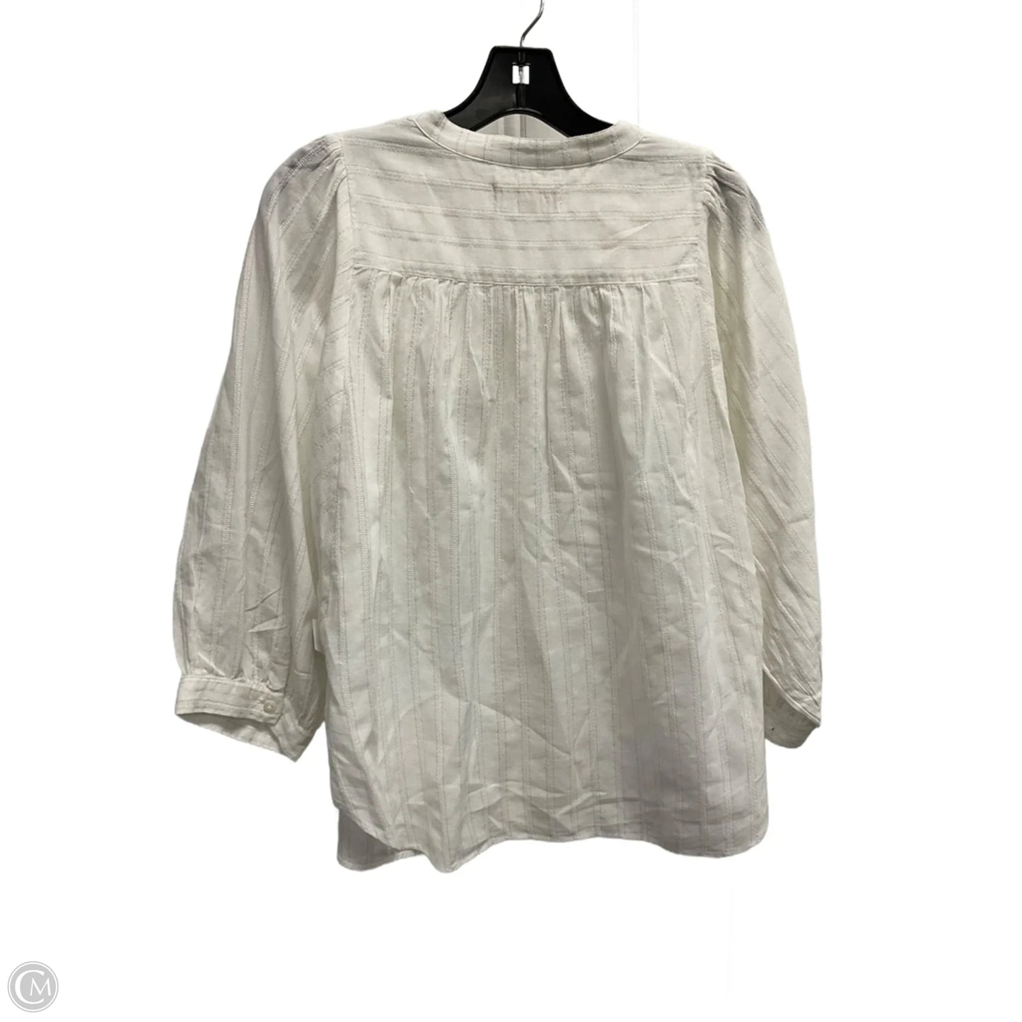 Top 3/4 Sleeve By Madewell In White, Size: M