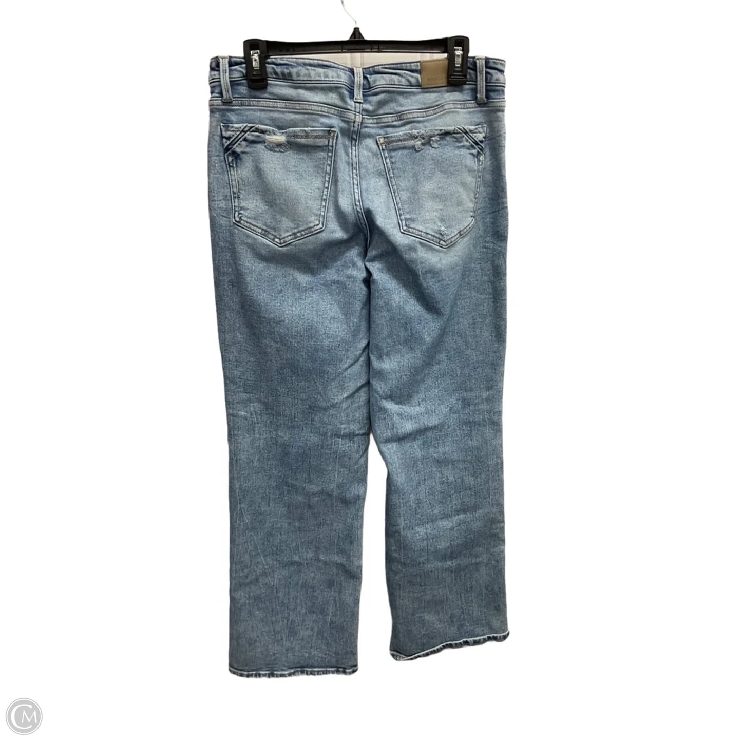 Jeans Straight By Buckle Black In Blue Denim, Size: 8