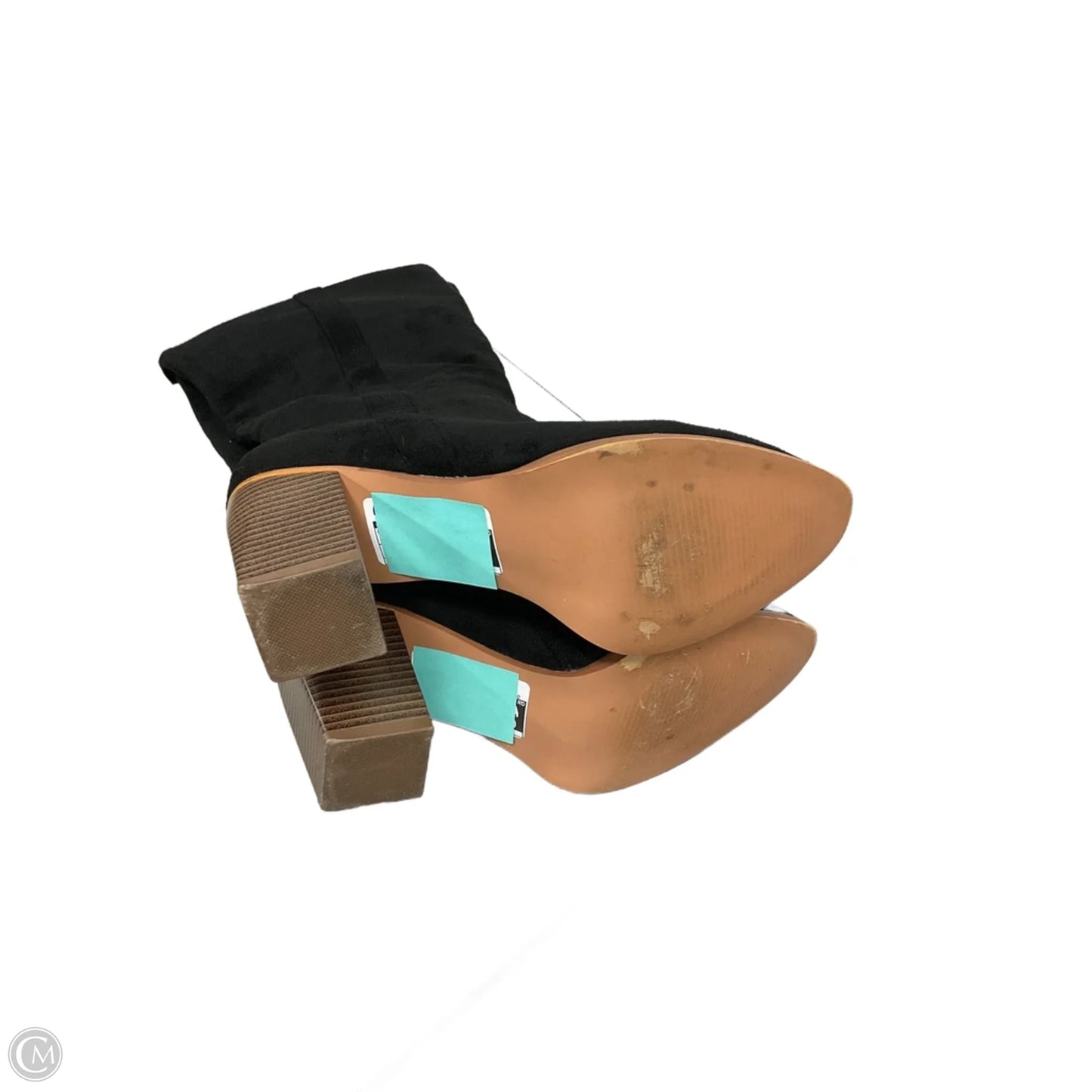 Boots Knee Heels By Clothes Mentor In Black, Size: 8.5