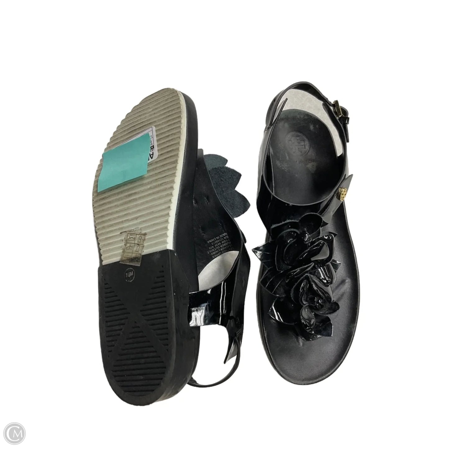 Sandals Designer By Tory Burch In Black & White, Size: 7.5