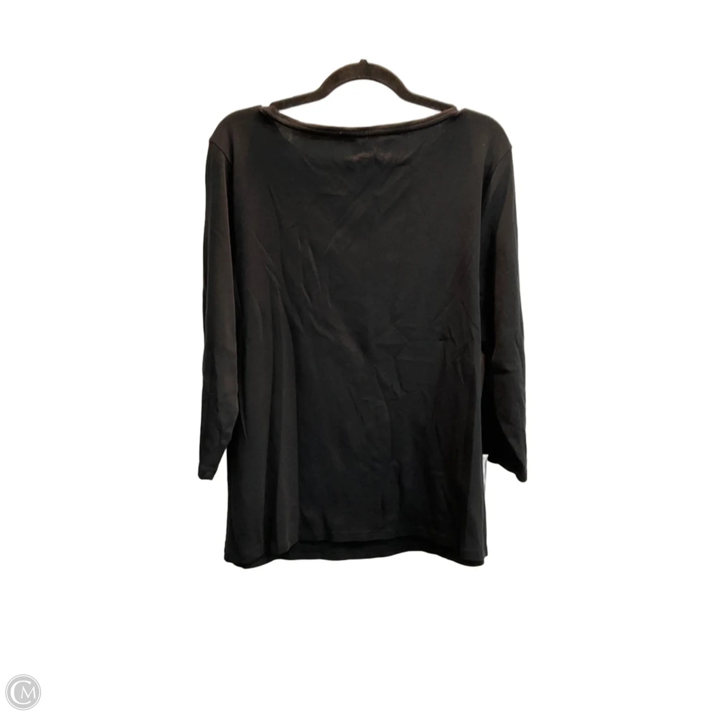 Top 3/4 Sleeve Basic By Talbots In Black, Size: 2x