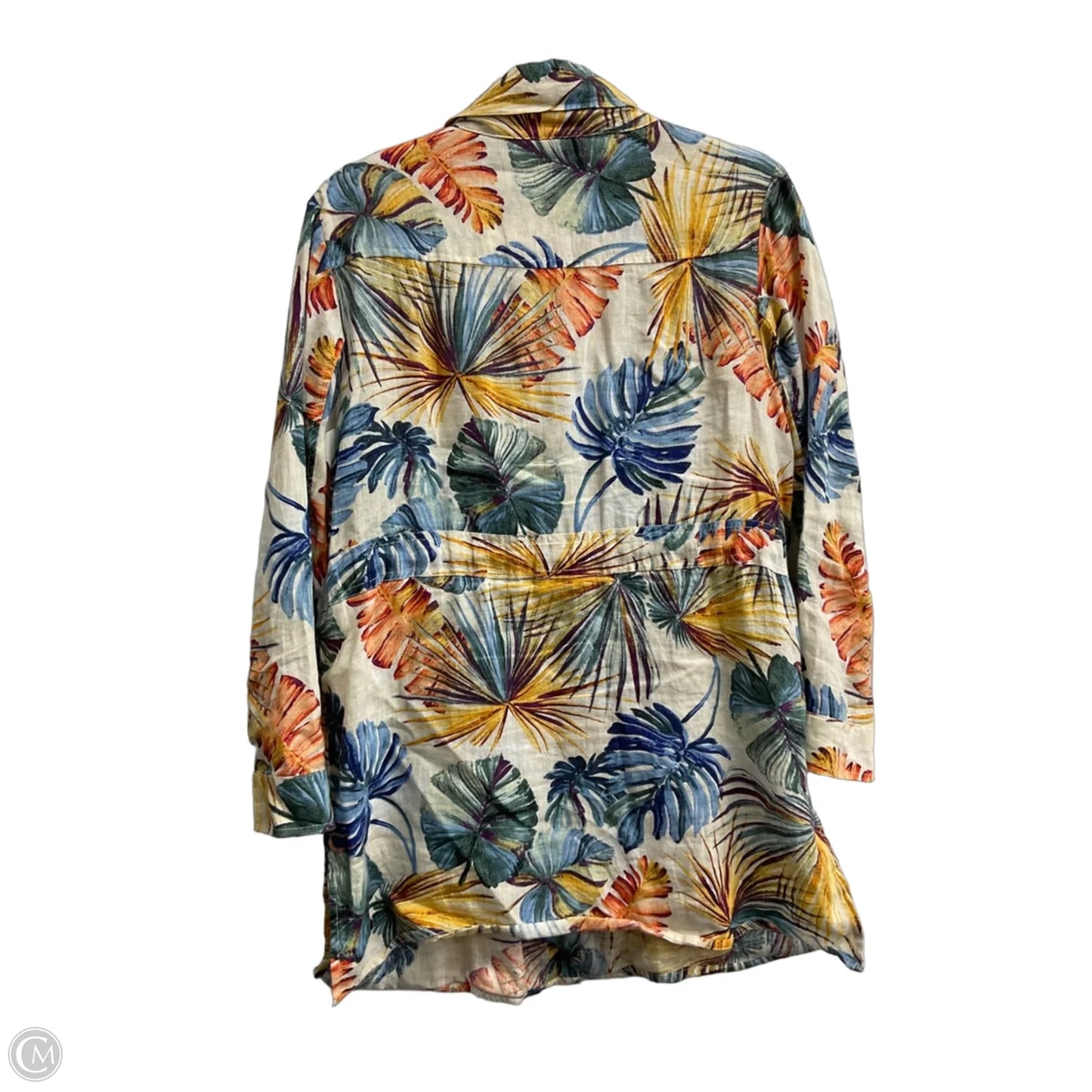 Jacket Utility By Chicos In Tropical Print, Size: Mp