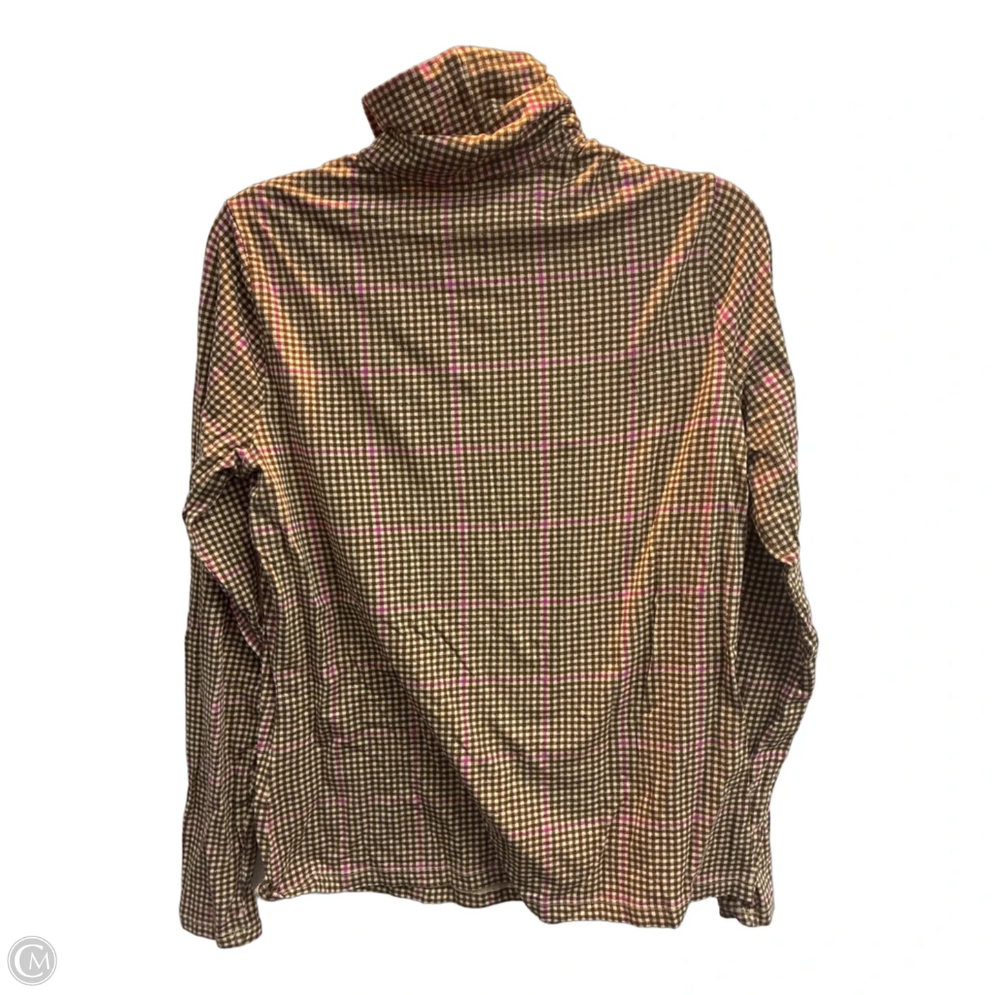 Top Long Sleeve Basic By Lands End In Brown, Size: M