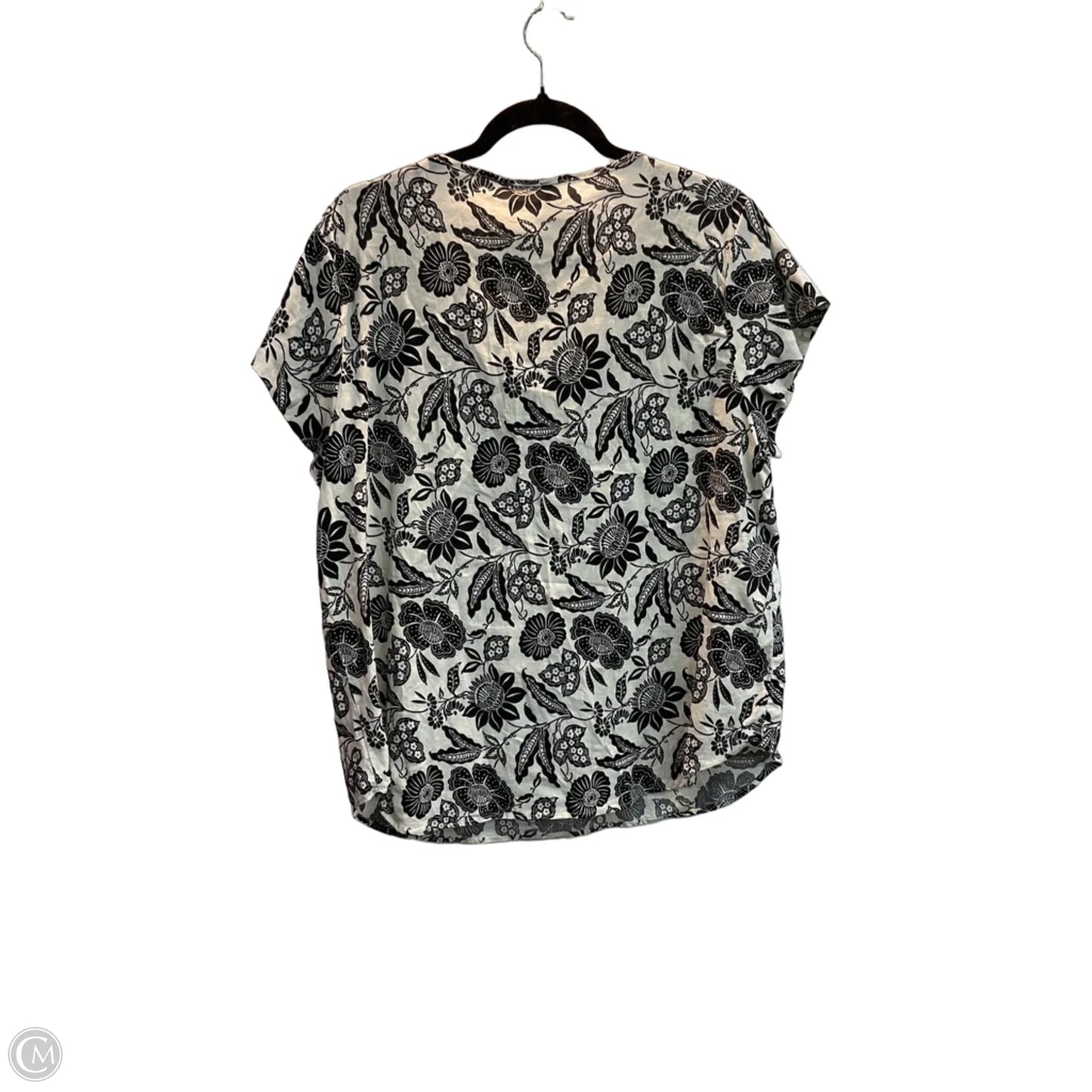 Top Short Sleeve By Jones New York In Black & White, Size: 1x