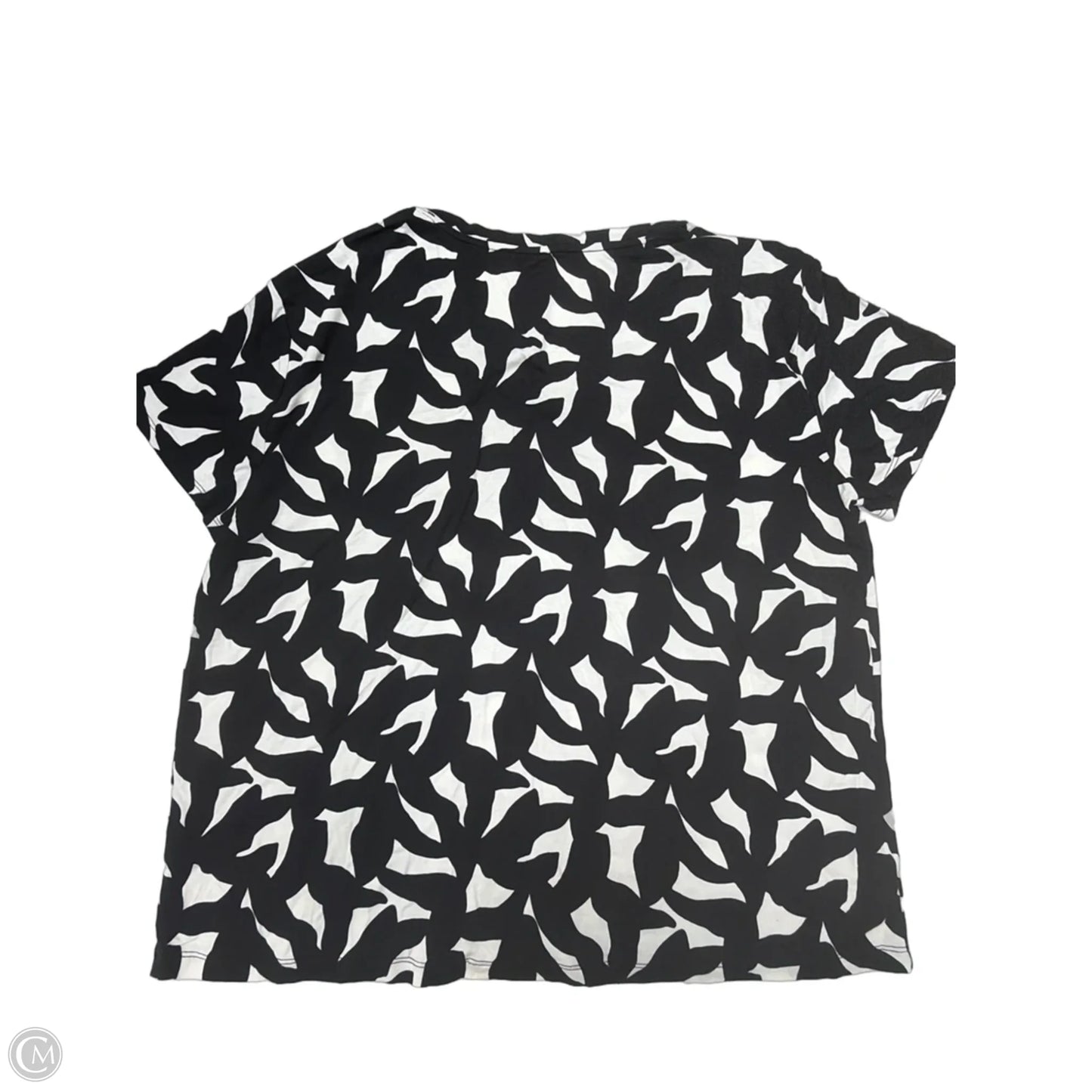 Top Short Sleeve Basic By Nine West In Geometric Pattern, Size: Xxl