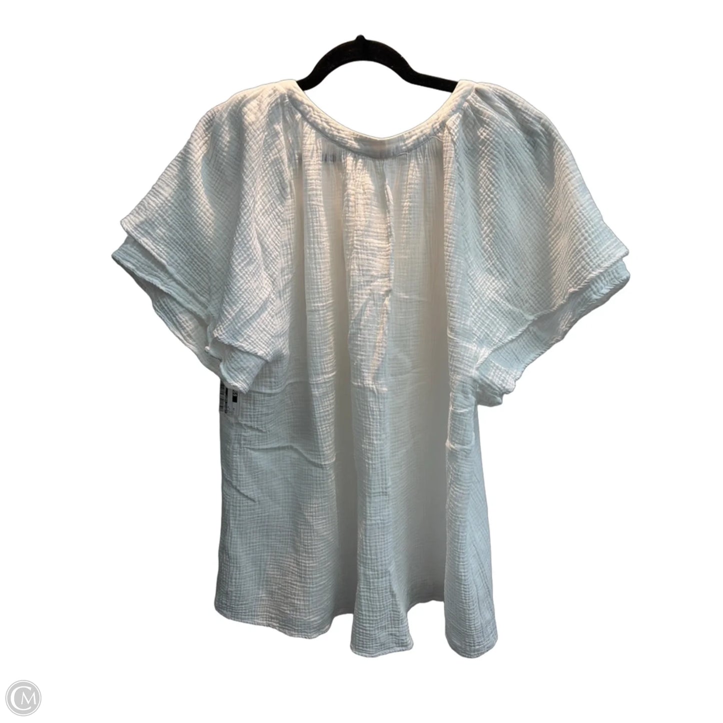 Top Short Sleeve By Cynthia Rowley In White, Size: 1x