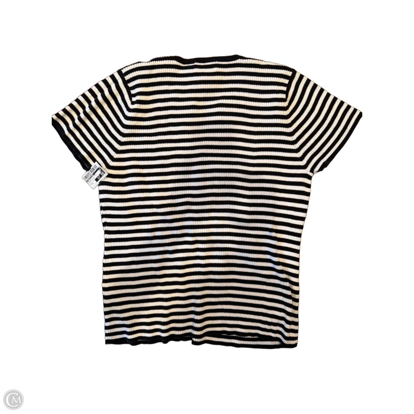 Top Short Sleeve By Jeanne Pierre In Striped Pattern, Size: Xl