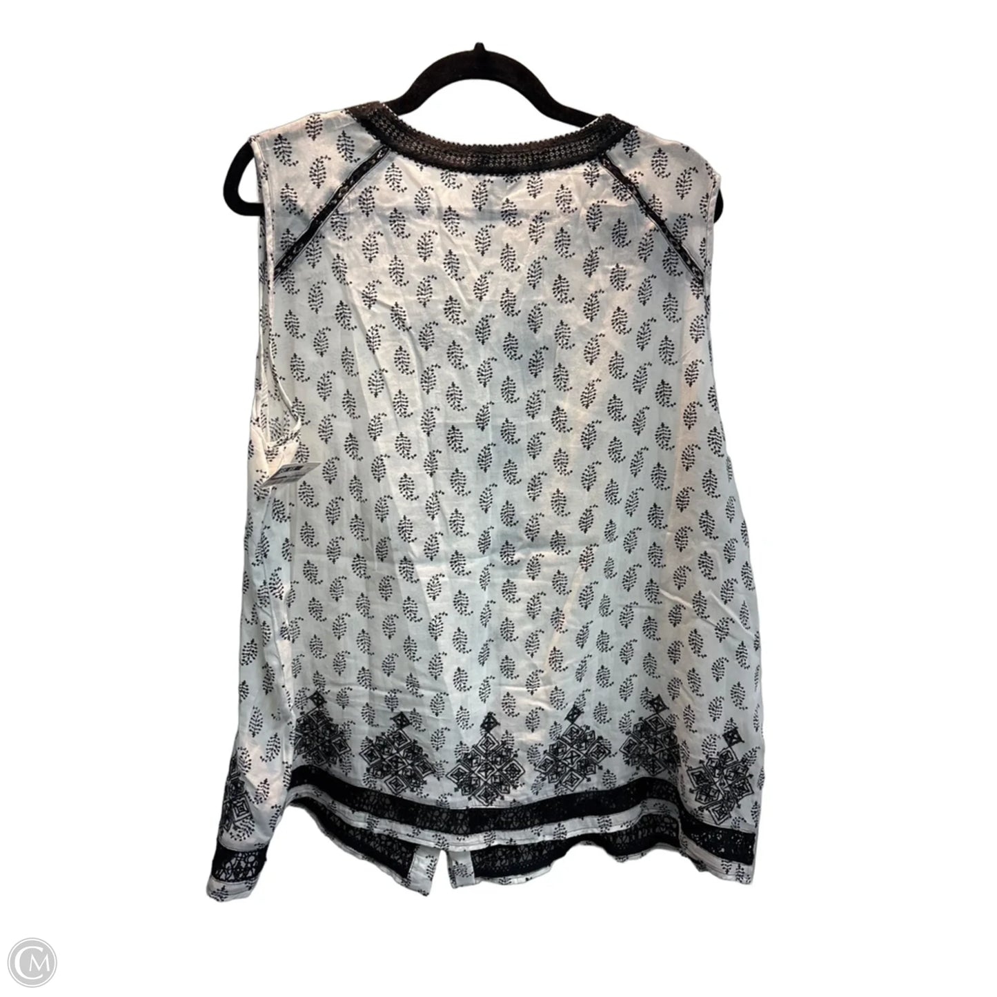 Top Sleeveless By Lucky Brand In Black & White, Size: 1x