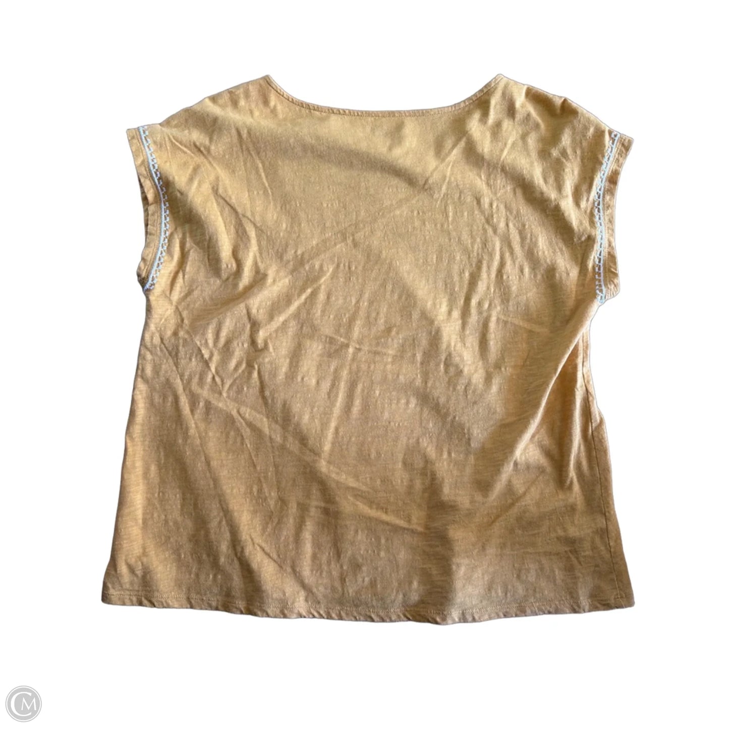 Top Short Sleeve Basic By Garnet Hill In Gold, Size: S