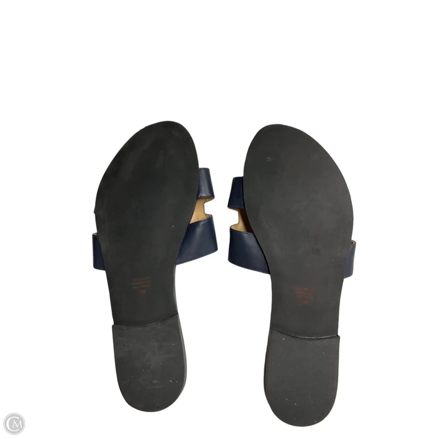 Sandals Flats By Clothes Mentor In Navy, Size: 10