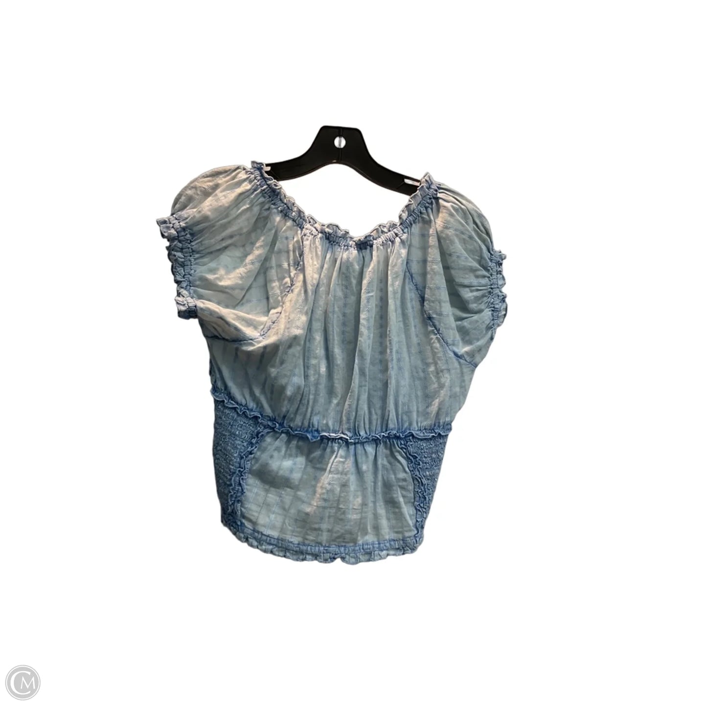Top Short Sleeve By Kimichi Blue In Blue, Size: L