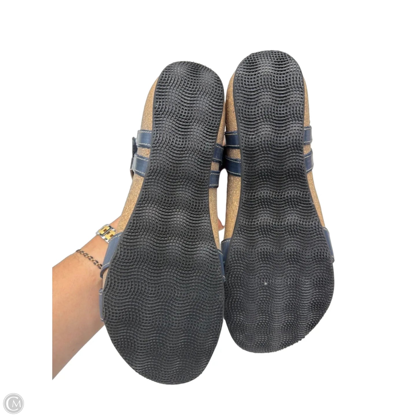 Sandals Heels Wedge By Taos In Blue, Size: 7.5